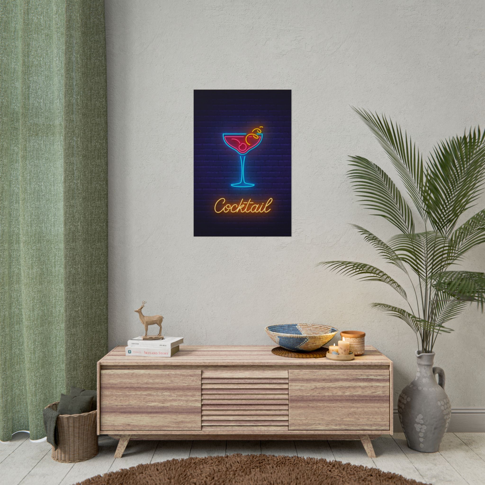 cocktail-neon-martini-poster-wall-art-decor-large-poster-artwork-cocktail-print-bar-decor-kitchen-wall-art