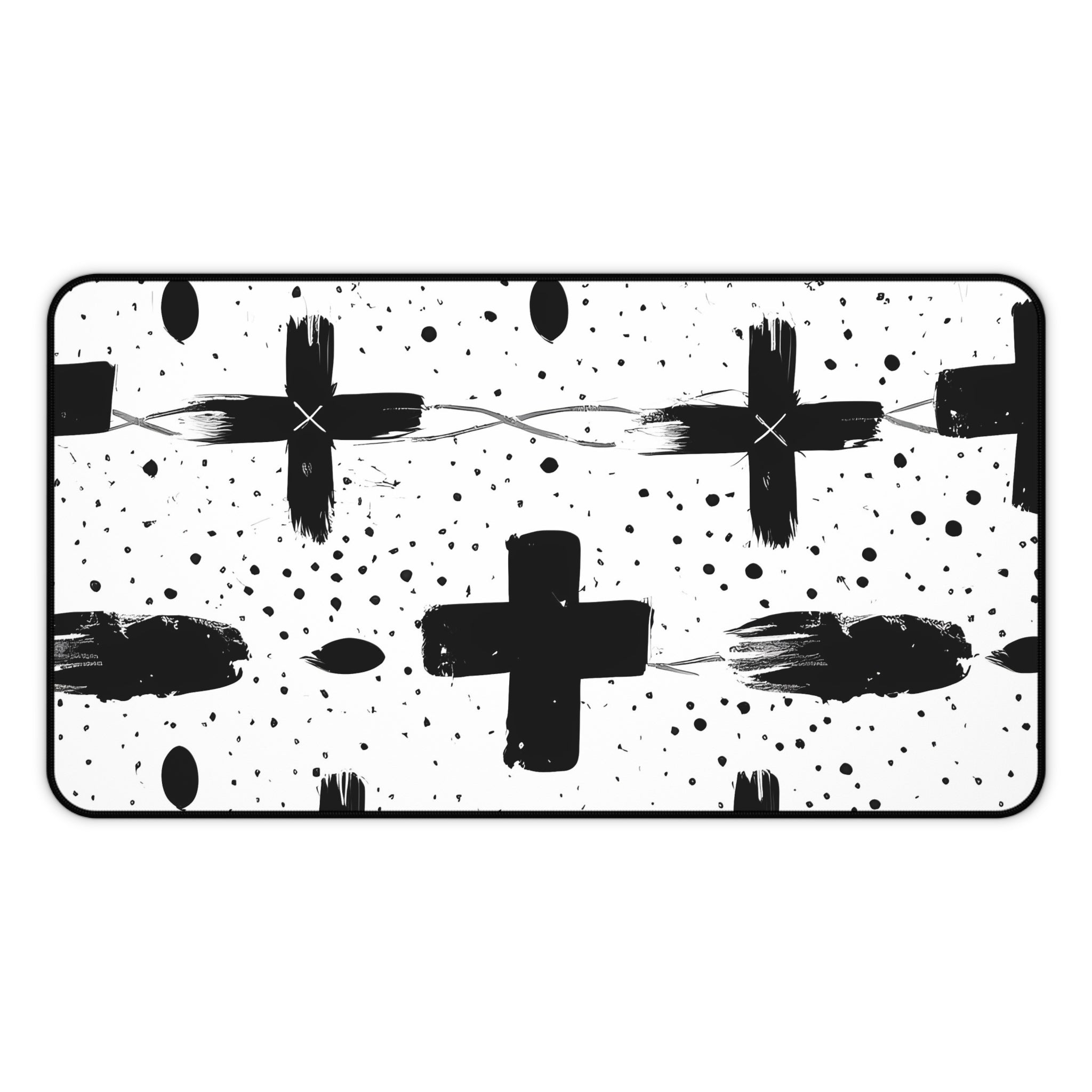 plus-monochrome-mouse-pad-black-and-white-face-desk-mat-sleek-black-and-white-desk-pad-modern-minimalist-mouse-pad