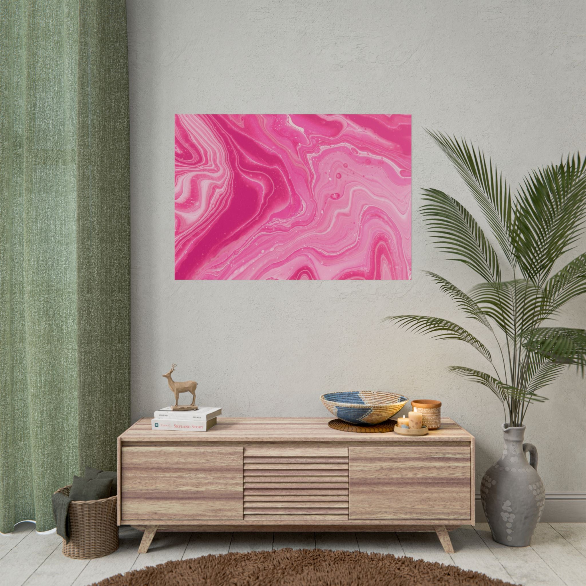 pink-wave-abstract-minimalist-poster-print-pink-decor-pink-poster-wall-art-modern-home-decor-large-wall-art-for-living-room