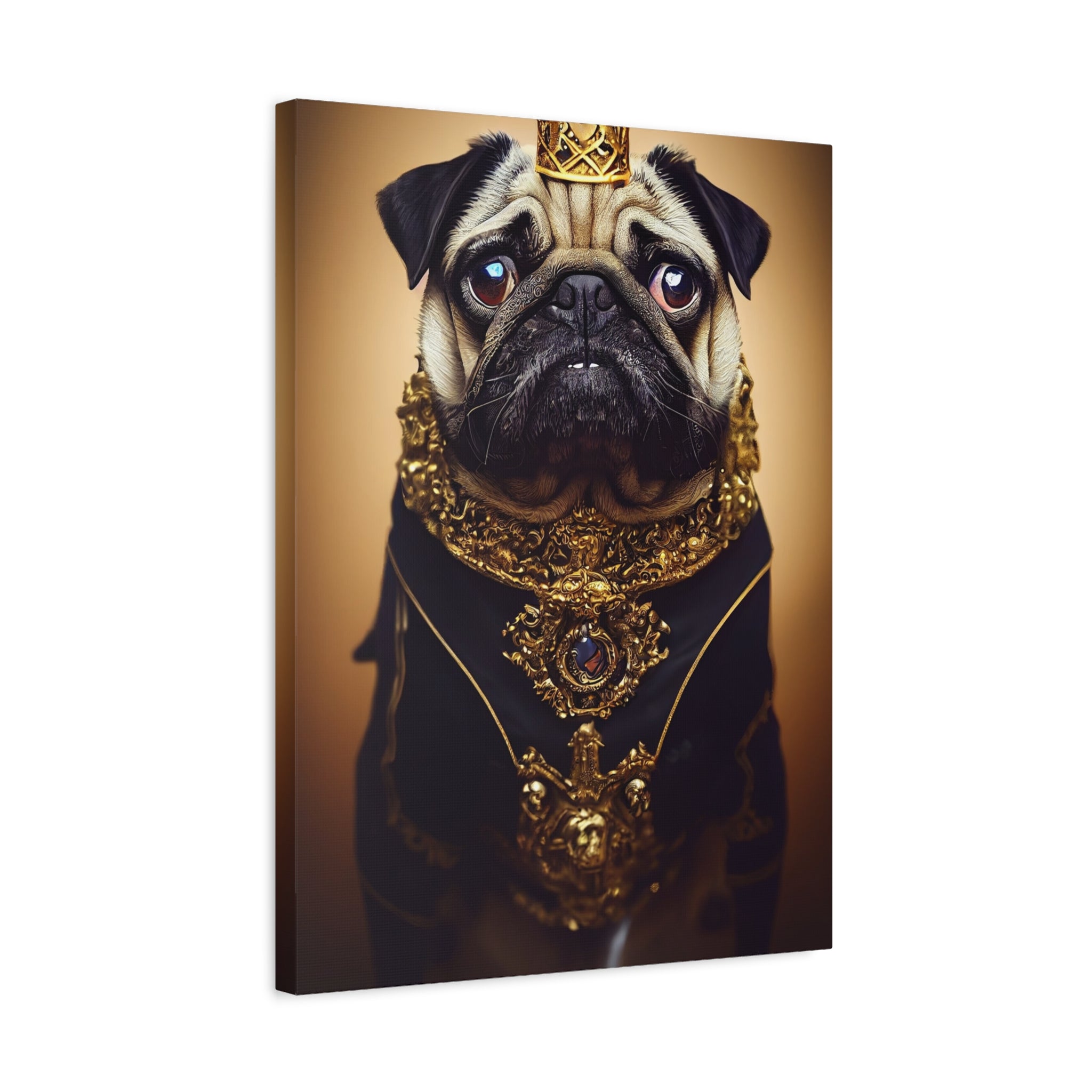 canvas-print-pug-crown-funny-jewelry-wall-art-decor-stretched-matte-canvas-home-living-room-decoration-dog-lover-gift-animal-
