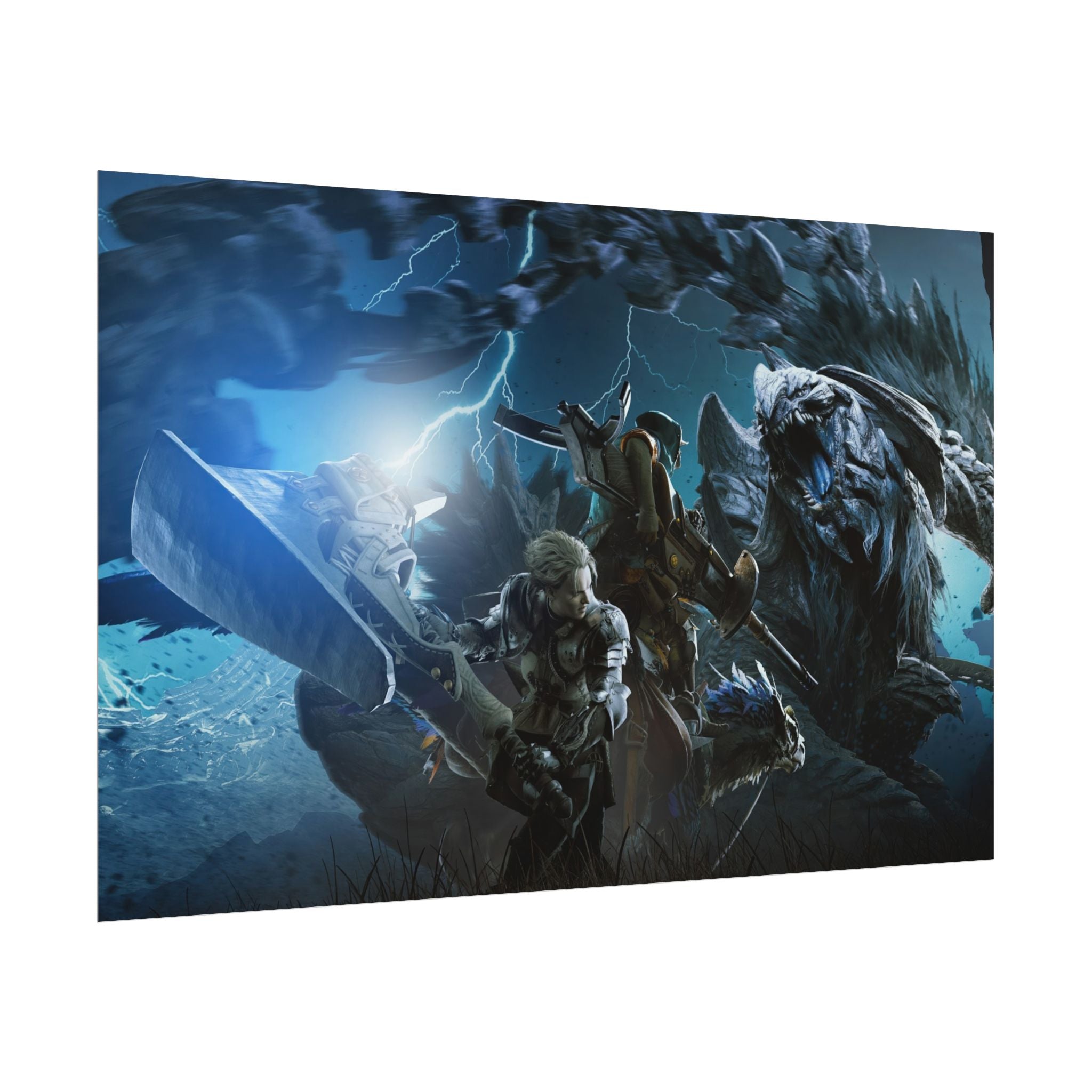 monster-hunter-poster-wall-art-matte-print-home-decor-gaming-poster-art-gamer-gift-video-game-art-hunter-fan