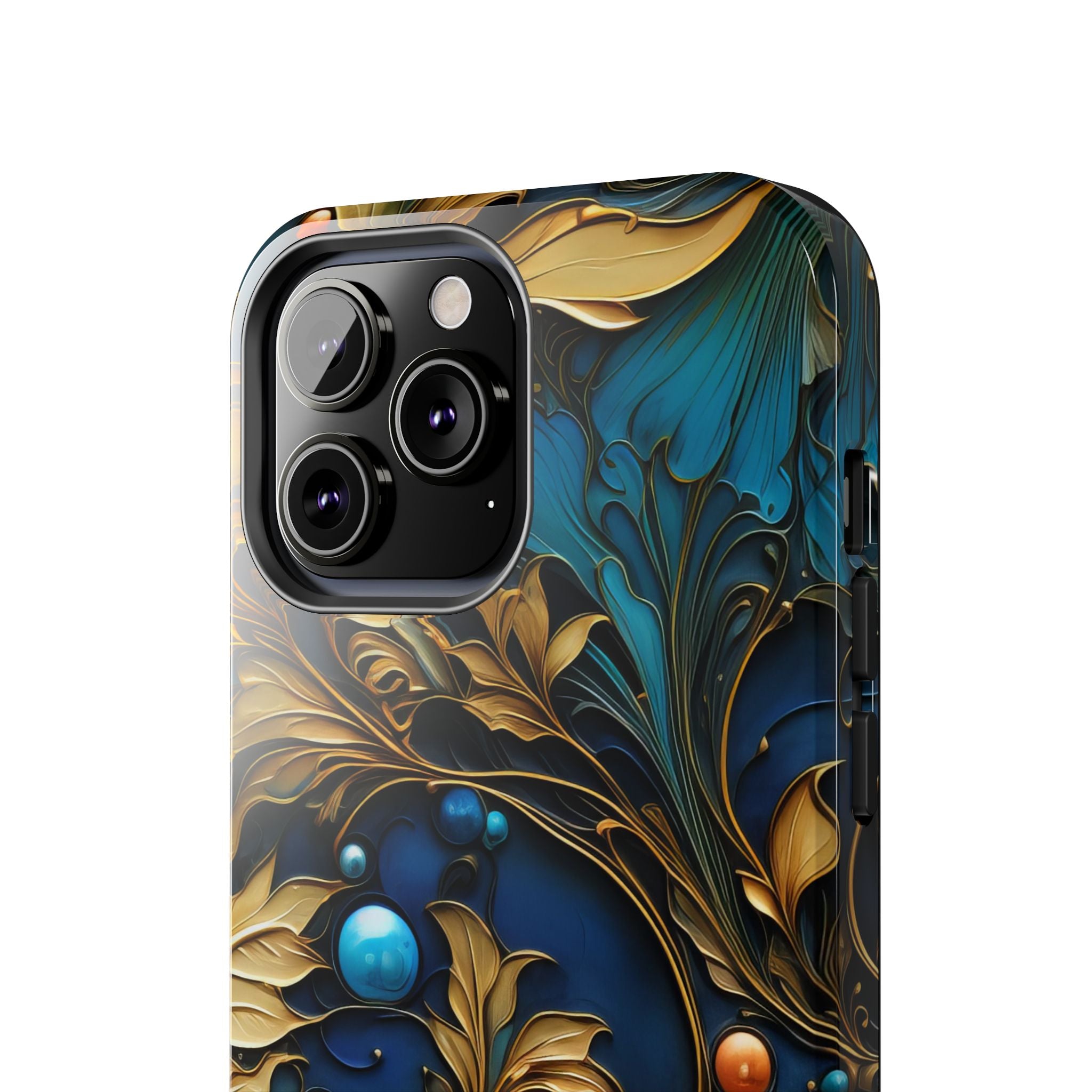 textured-art-nouveau-floral-tough-phone-case-cottagecore-iphone-case-unique-floral-phone-cover-vintage-style-iphone-case-prot