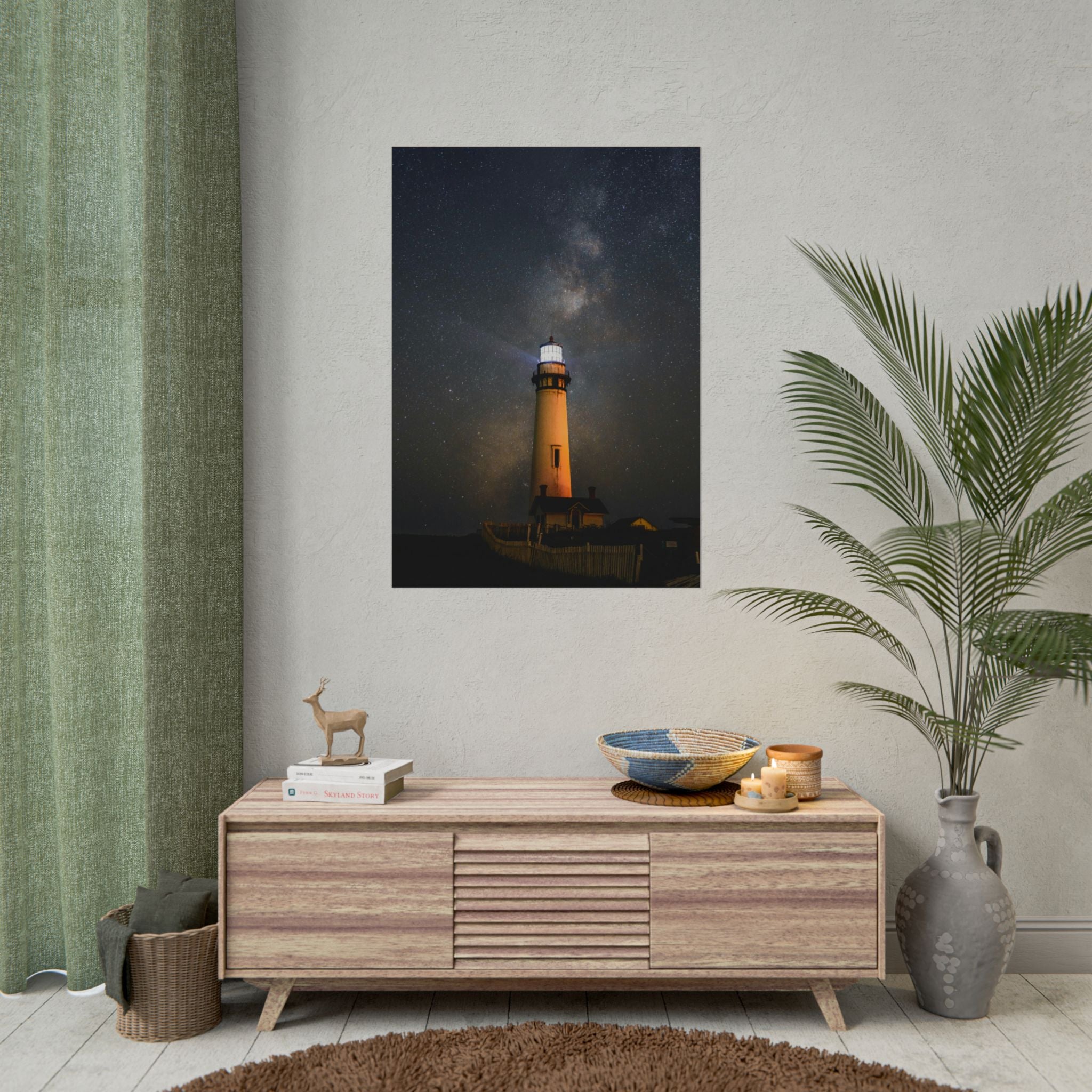 lighthouse-on-rock-poster-print-coastal-wall-art-nautical-decor-beach-house-decoration-seaside-wall