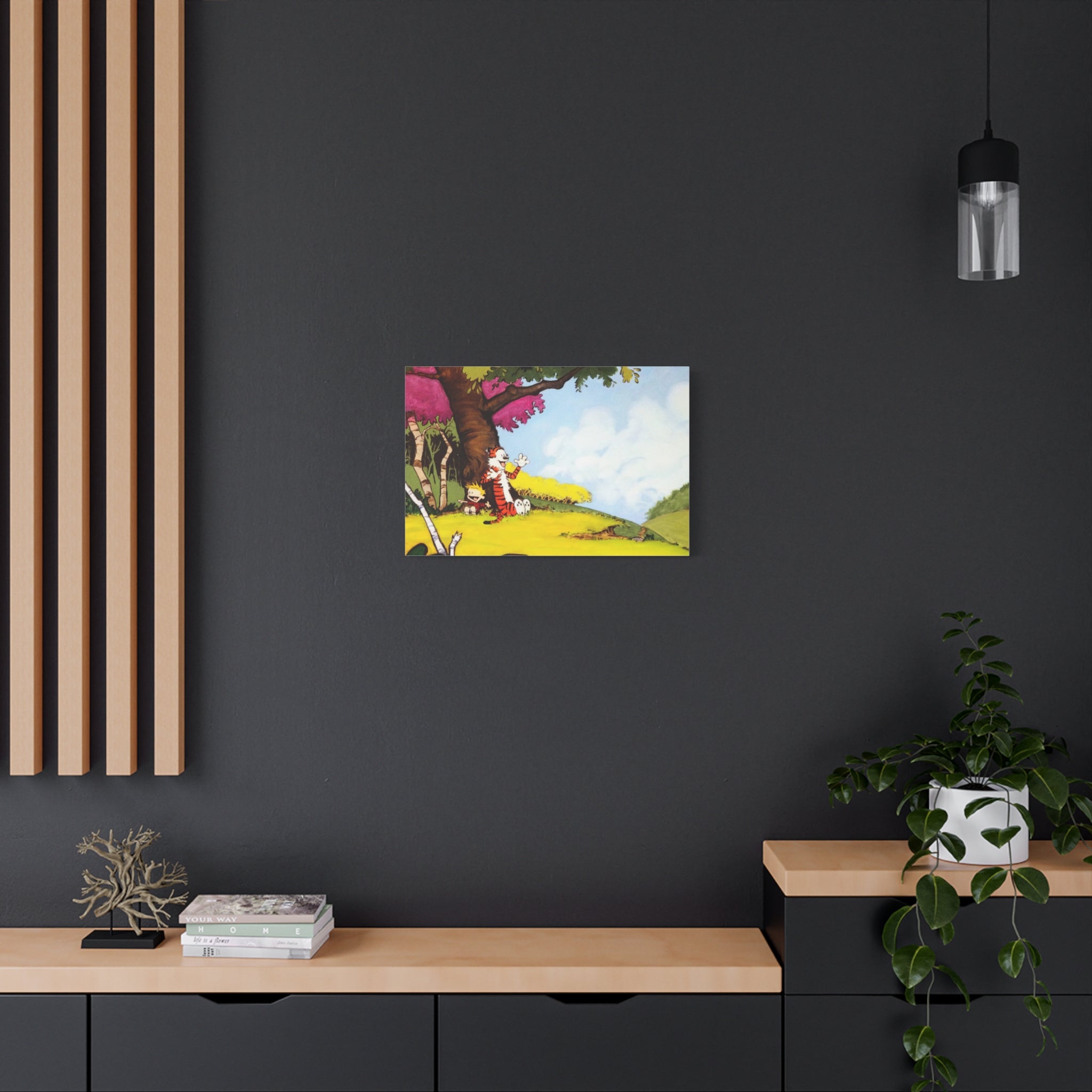 Calvin and Hobbes Canvas Wall Art - Nostalgic Comic Strip Poster for Kids Room & Nursery Room Decor - Adventure Theme Print