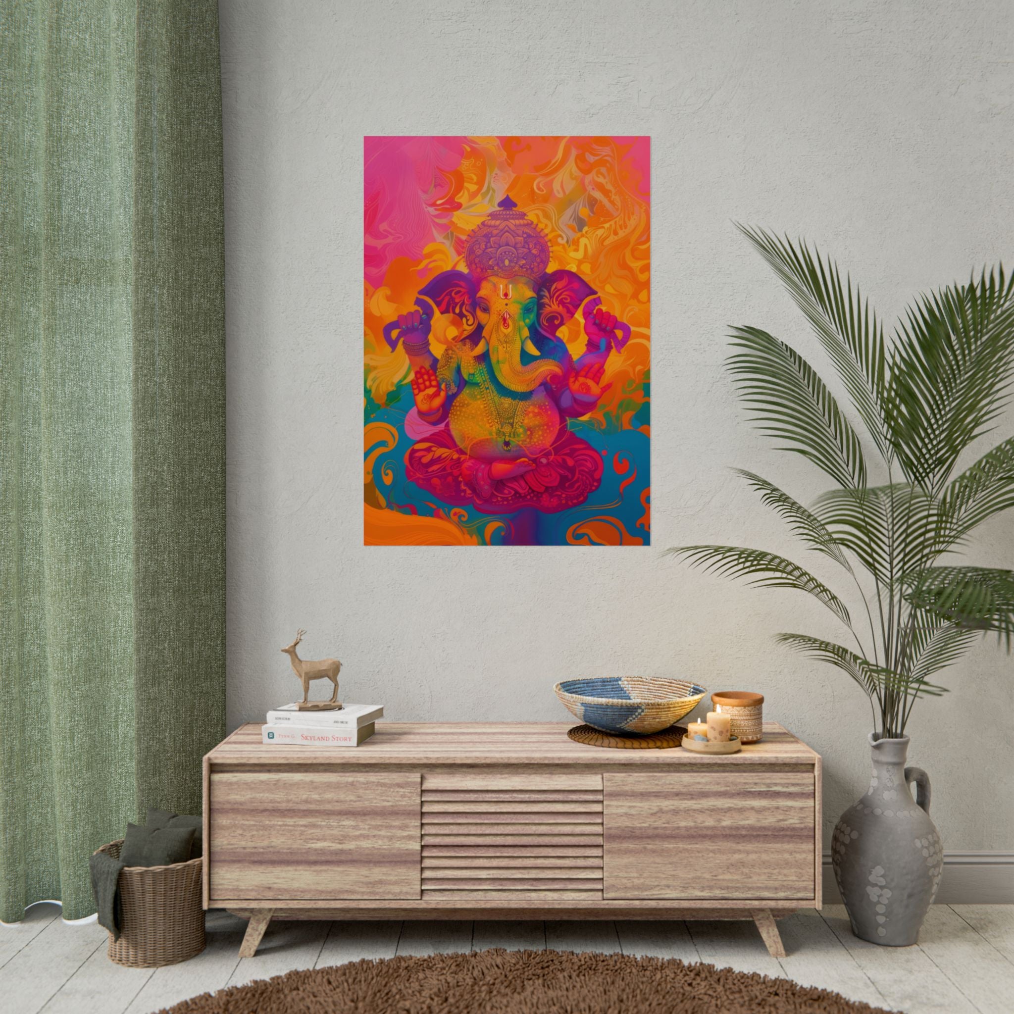 colorful-ganesha-poster-print-wall-art-decor-spiritual-home-decor-lord-ganesha-art-hindu-god-wall-decor-ethnic-wall-hanging