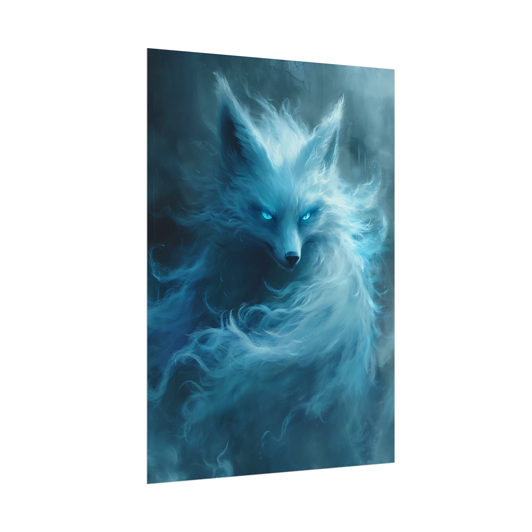 arctic-white-snow-fox-poster-print-fantasy-decor-wildlife-wall-art-home-decor-animal-lover-gift-anime-fantasy-gift