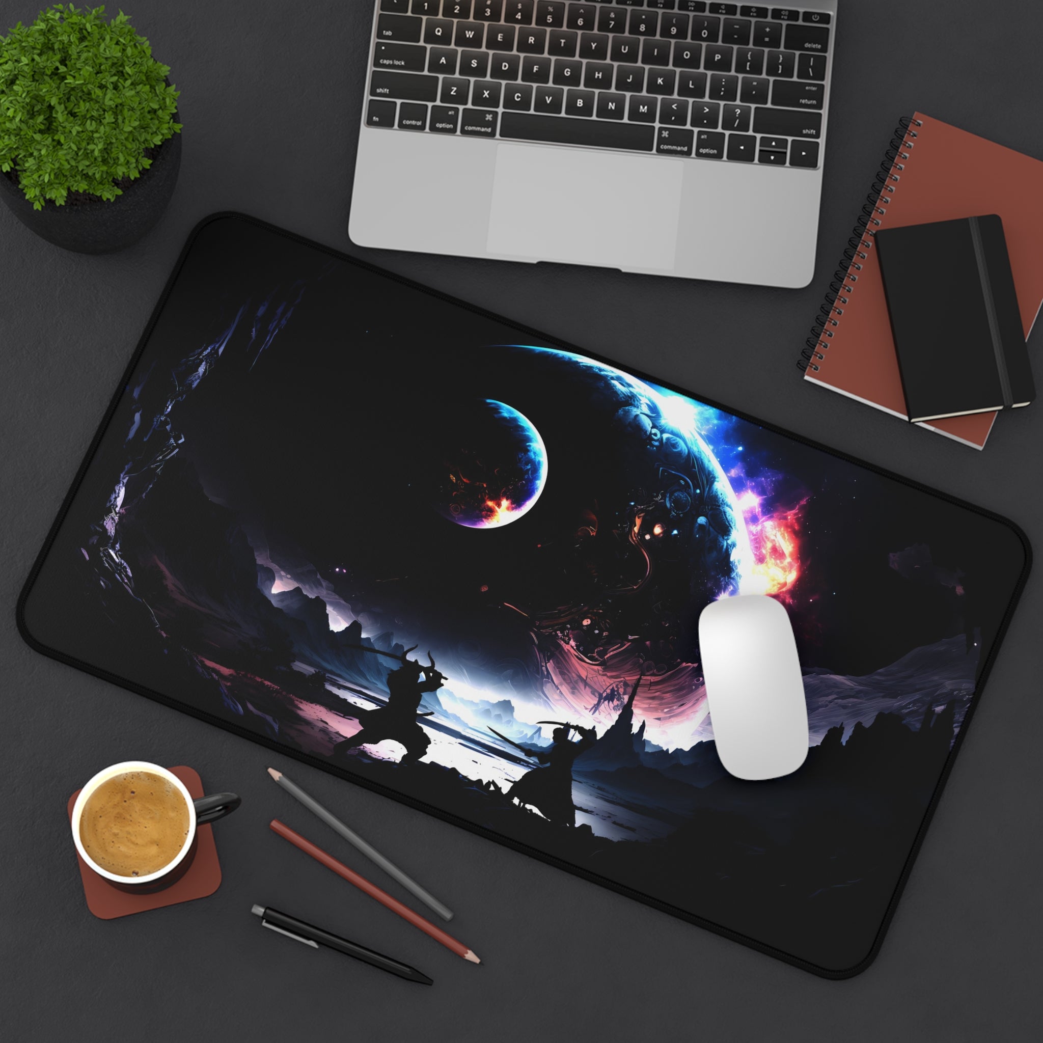 fantasy-samurai-warrior-fight-mouse-pad-japanese-katana-samurai-warrior-with-armor-desk-mat-japanese-anime-samurai-desk-pad