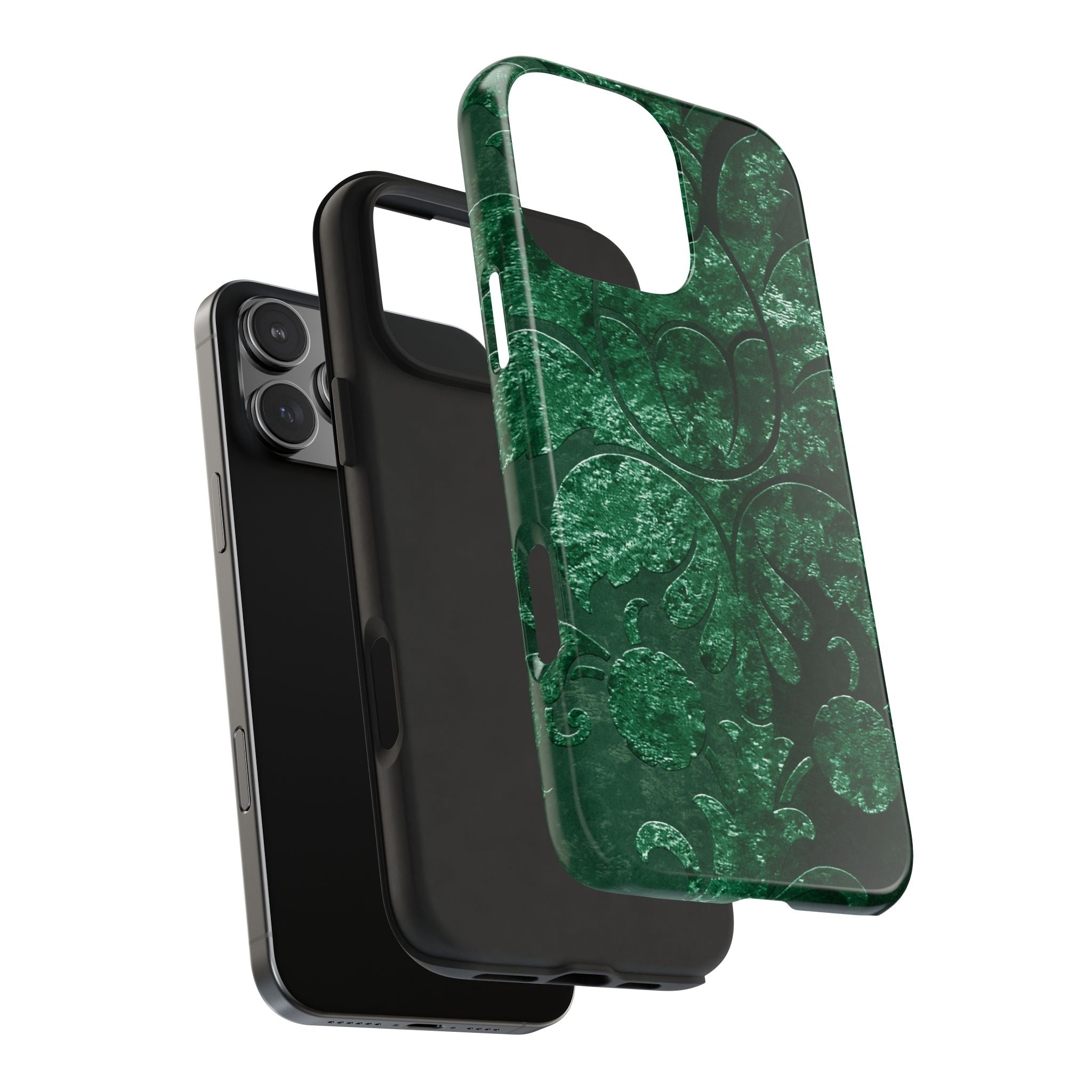 embossed-emerald-velvet-tough-iphone-case-protective-iphone-cover-heavy-duty-iphone-case-rugged-phone-case-durable-smartphone