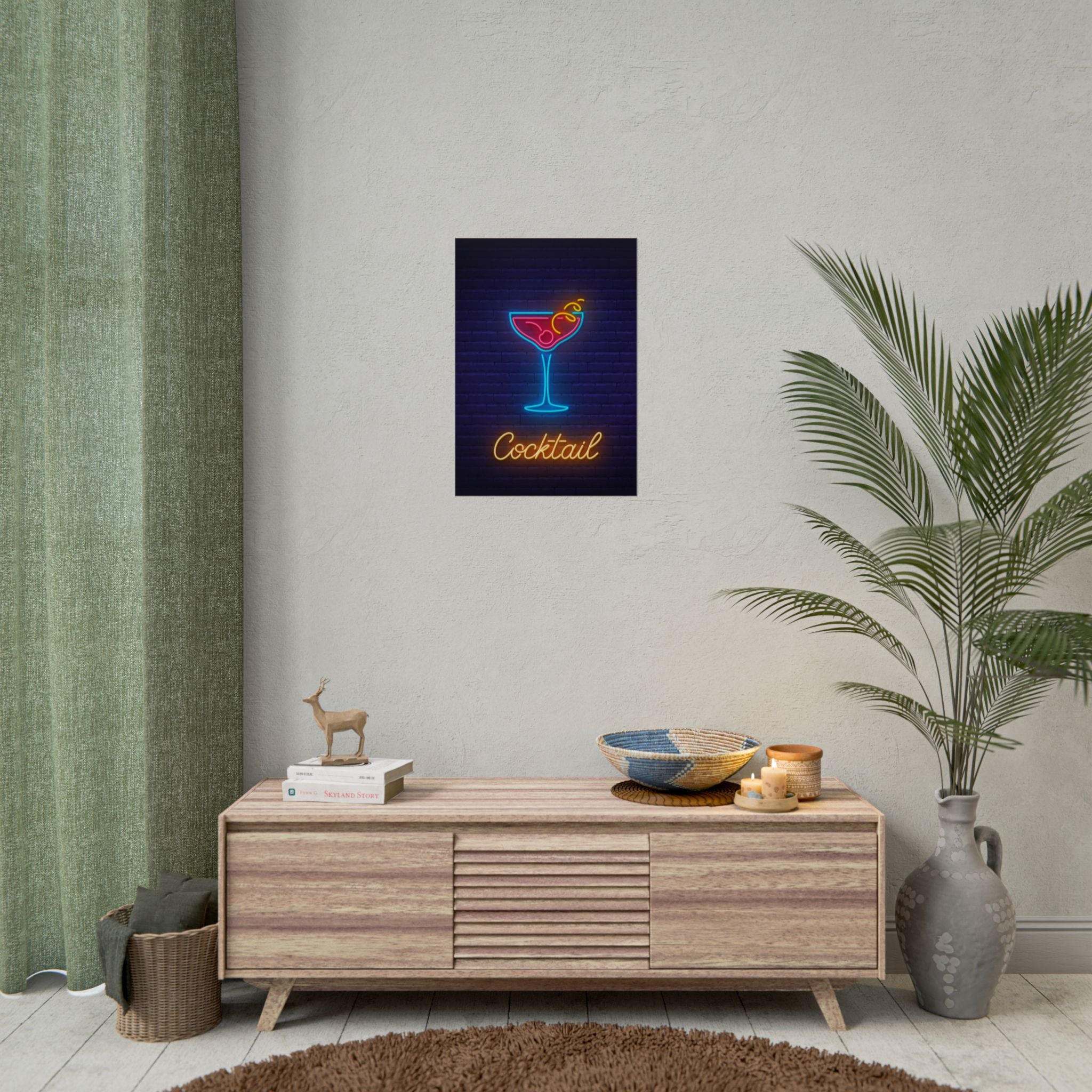 cocktail-neon-martini-poster-wall-art-decor-large-poster-artwork-cocktail-print-bar-decor-kitchen-wall-art
