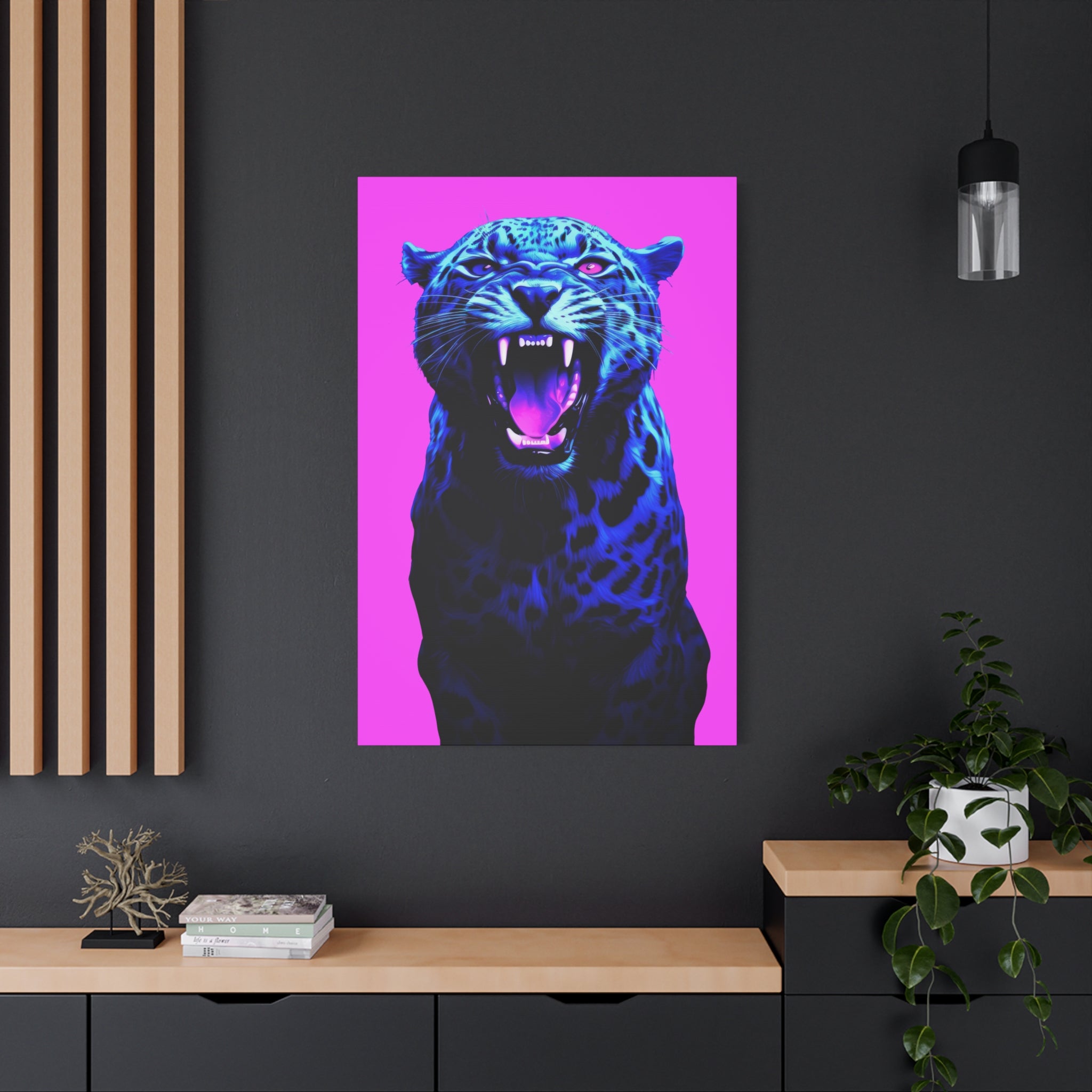 canvas-print-neon-leopard-wall-art-vaporwave-home-decor-stretched-matte-canvas-living-room-decor