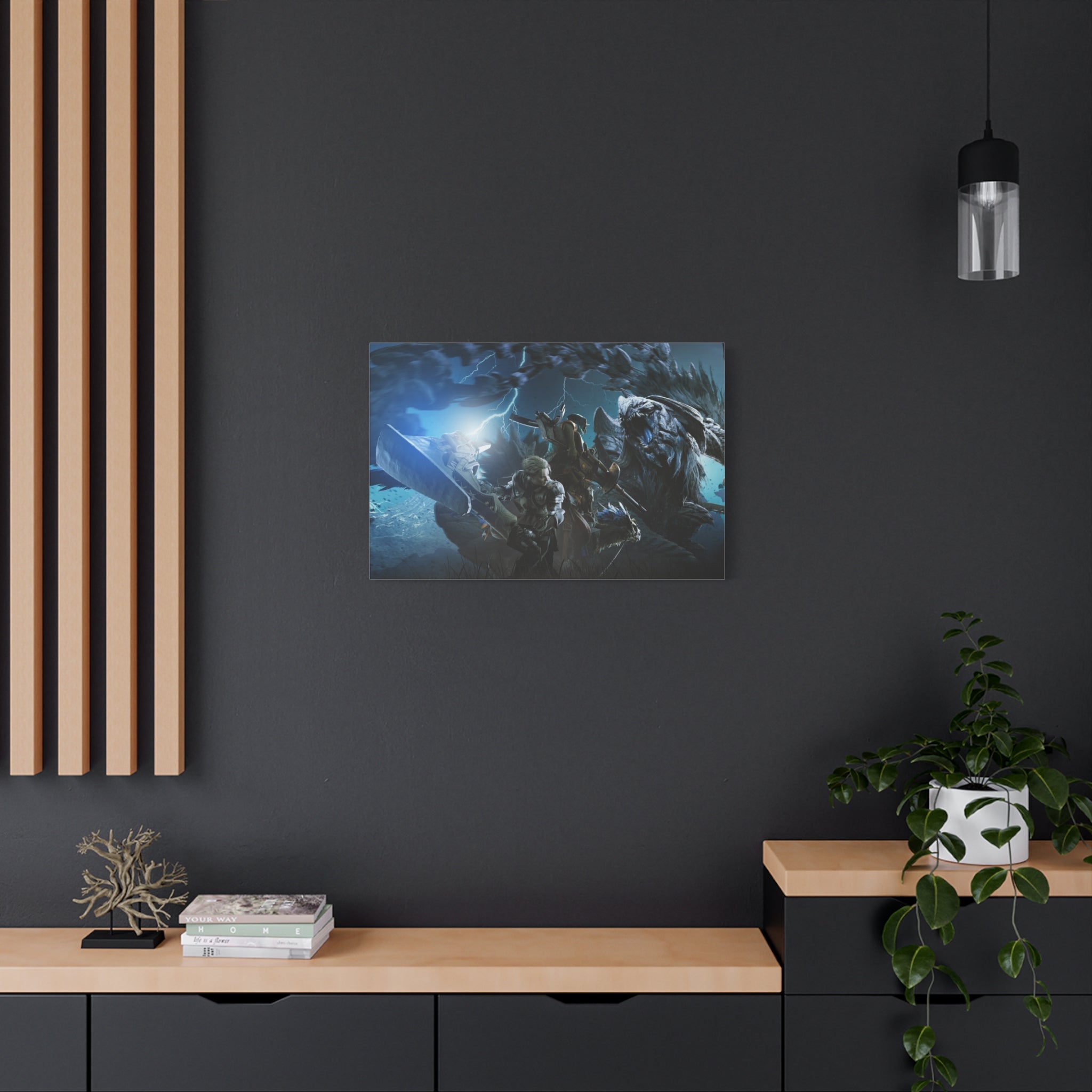 canvas-print-monster-hunter-wall-art-matte-print-stretched-canvas-1-25-home-decor-gaming-art-gamer-gift-video-game-art-hunter
