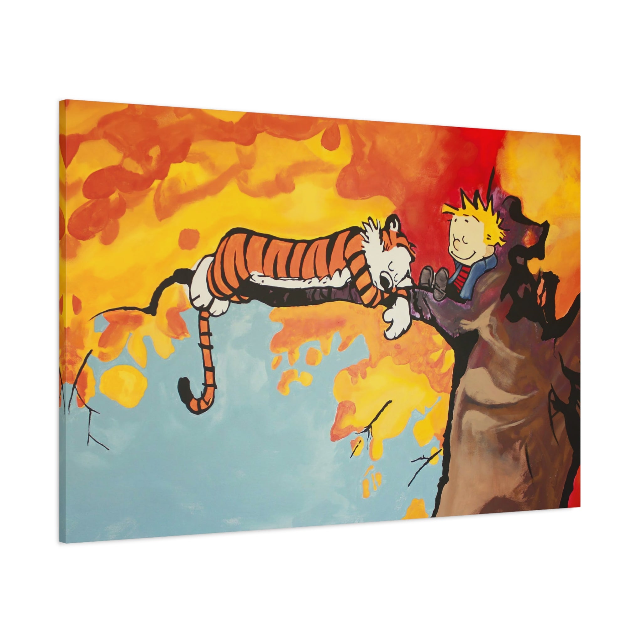 Calvin and Hobbes Canvas Wall Art - Nostalgic Comic Strip Poster for Nursery & Kids Room Decor - Friendship Theme Gift Idea