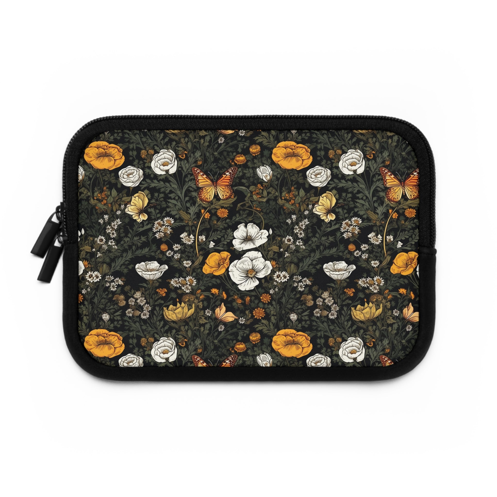 laptop-sleeve-cottagecore-dark-wild-flowers-butterfly-macbook-air-sleeve-floral-computer-bag-tech-case-tablet-cover-laptop