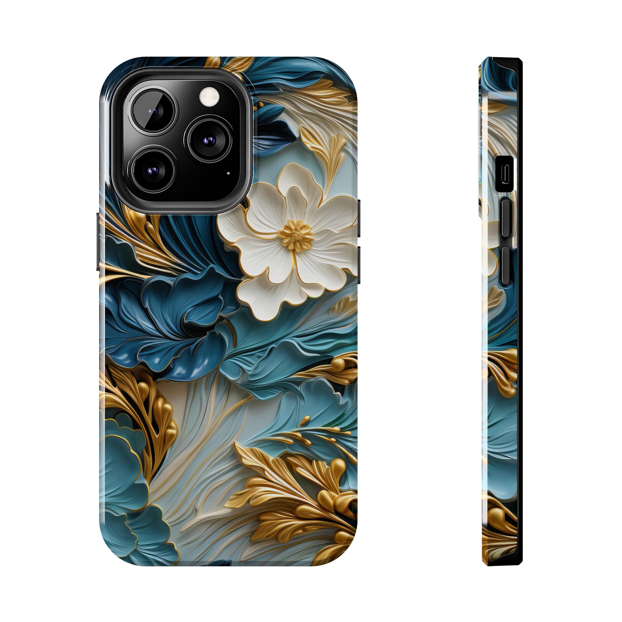 textured-art-nouveau-floral-tough-phone-case-cottagecore-iphone-case-unique-floral-phone-cover-vintage-style-iphone-case-prot