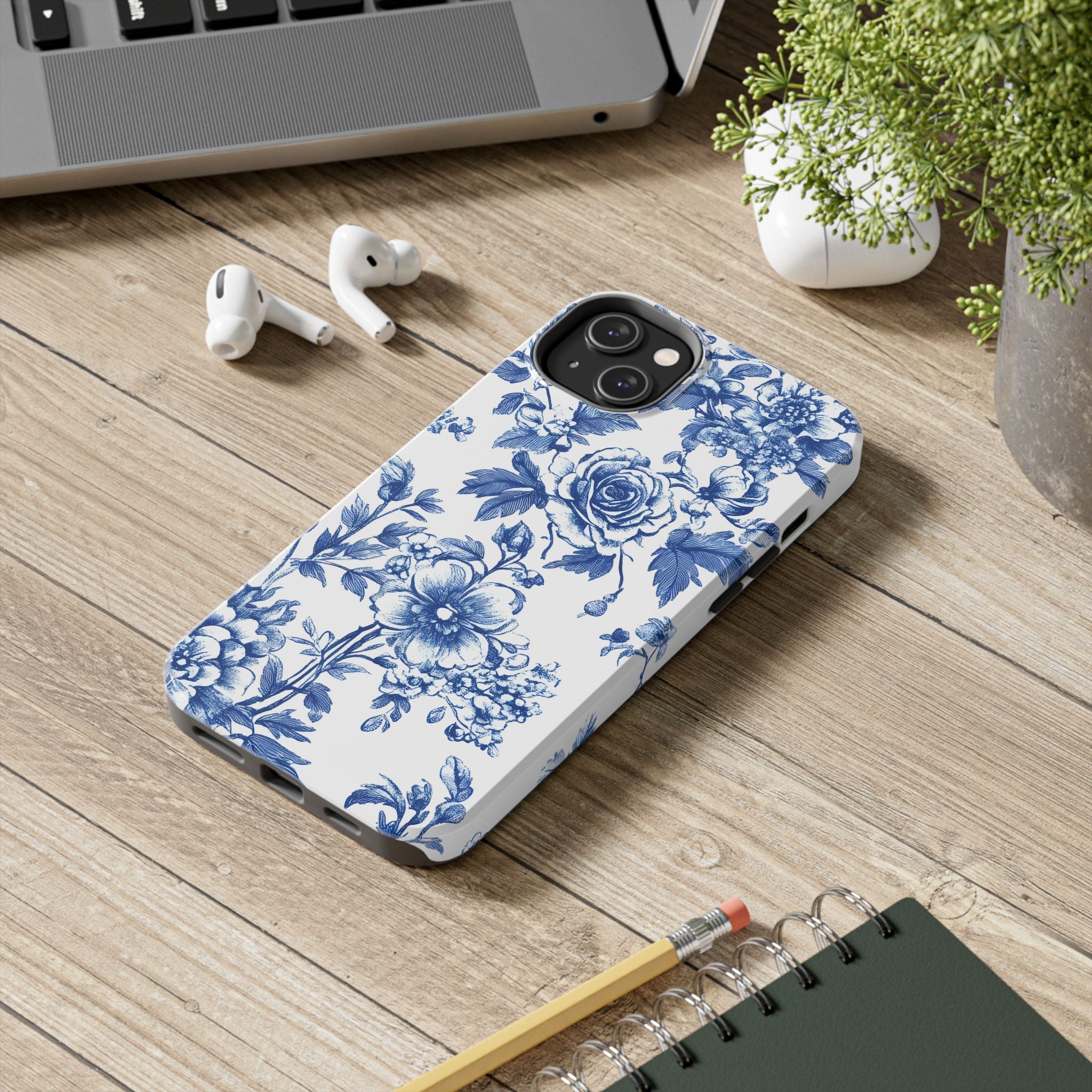 french-toile-floral-tough-iphone-case-blue-iphone-cover-protective-iphone-case-hard-shell-iphone-case-vintage-design-phone-ca