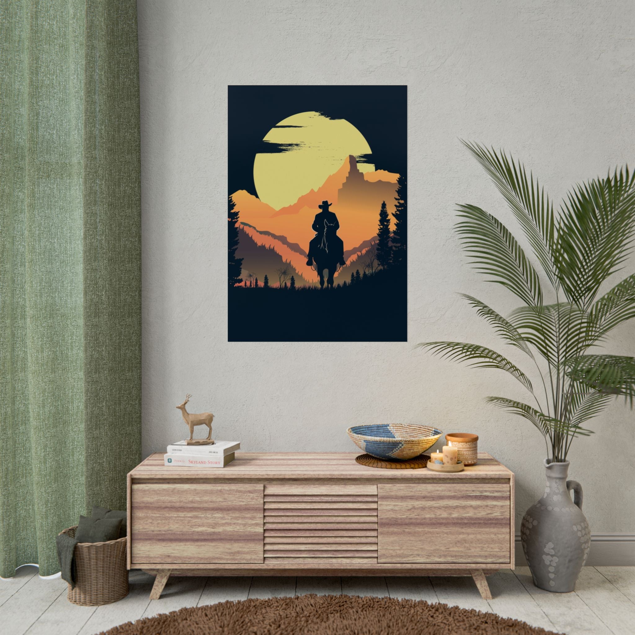 cowboy-western-poster-wall-decor-poster-print-rustic-southwestern-home-decoration-texas-desert-landscape-farmhouse-decor