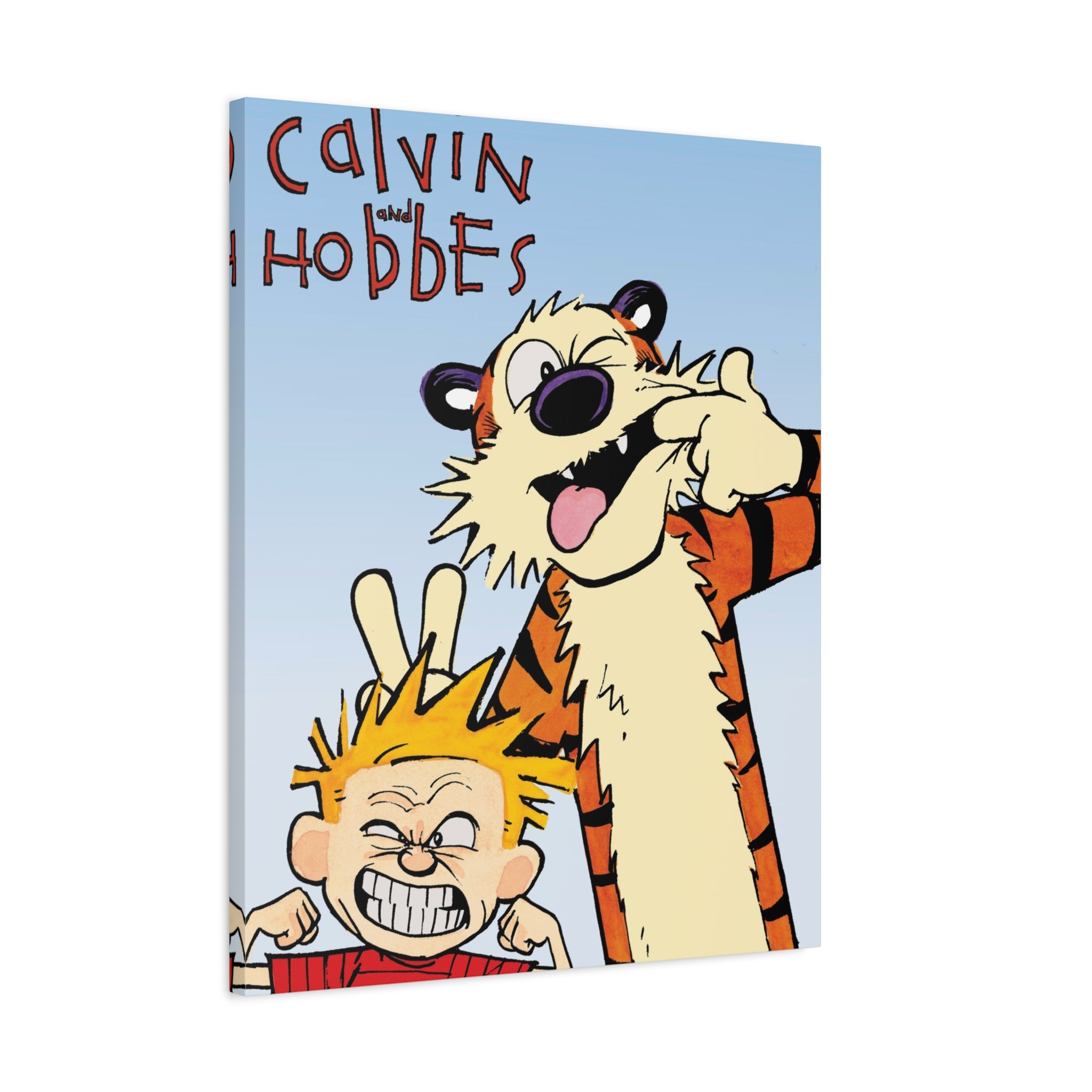 Calvin and Hobbes Canvas Wall Art - Nostalgic Vertical Comic Strip Canvas for Kids Room & Nursery Decor - Friendship Adventure Theme Print