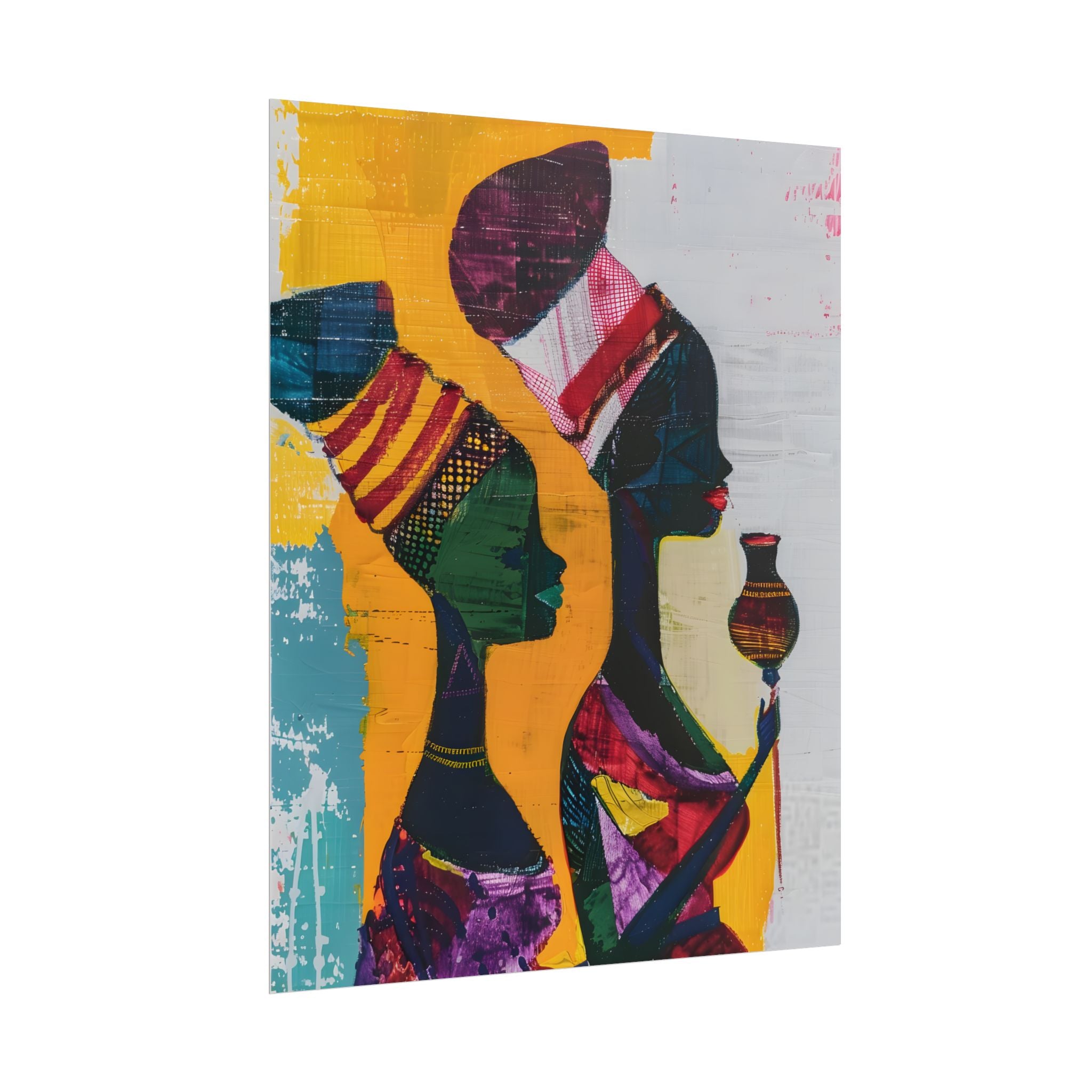 Traditional African Woman Poster Wall Art, African Portrait, Afrocentric, Tribal Home Art, Afro American Art, Ethnic Wall Decor