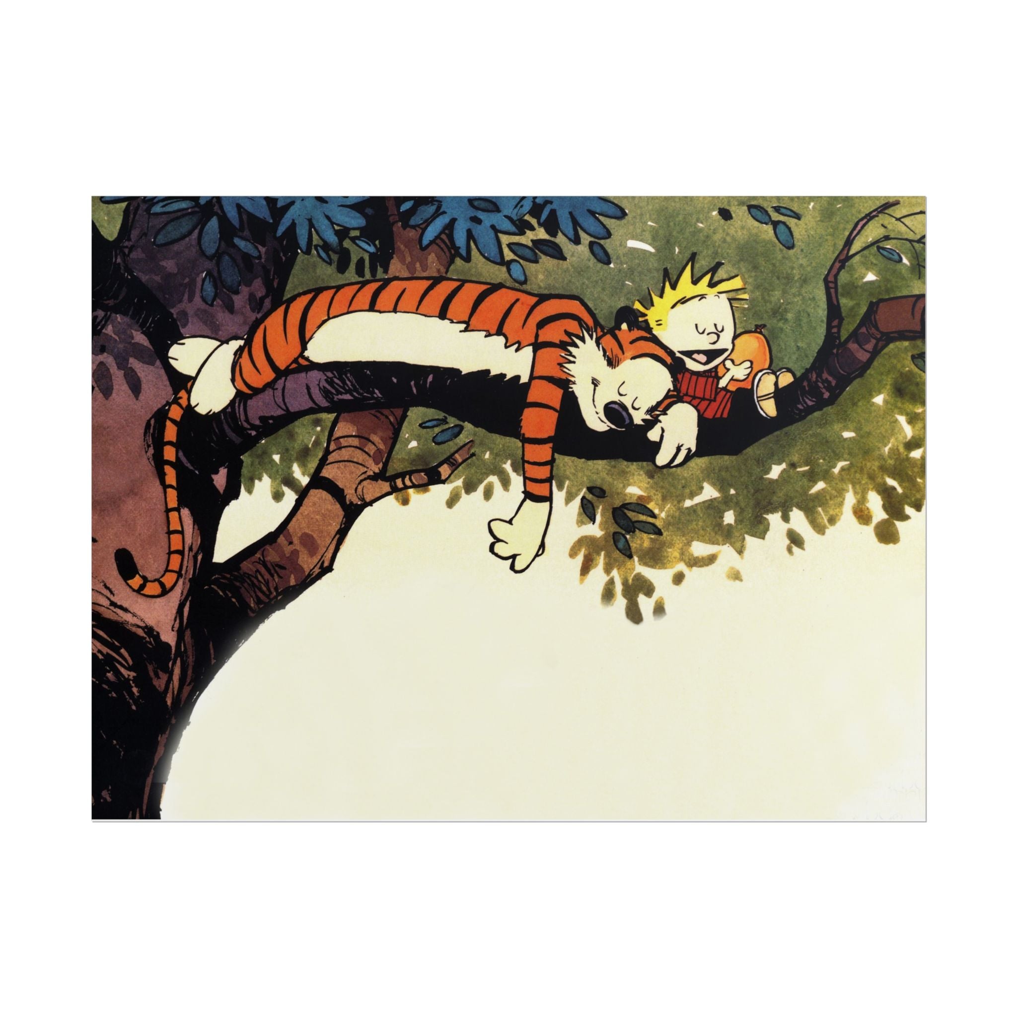 Calvin and Hobbes Poster Wall Art - Nostalgic Cartoon Wall Decor - Unique Birthday Gift for Fans - Timeless Comic Book Art