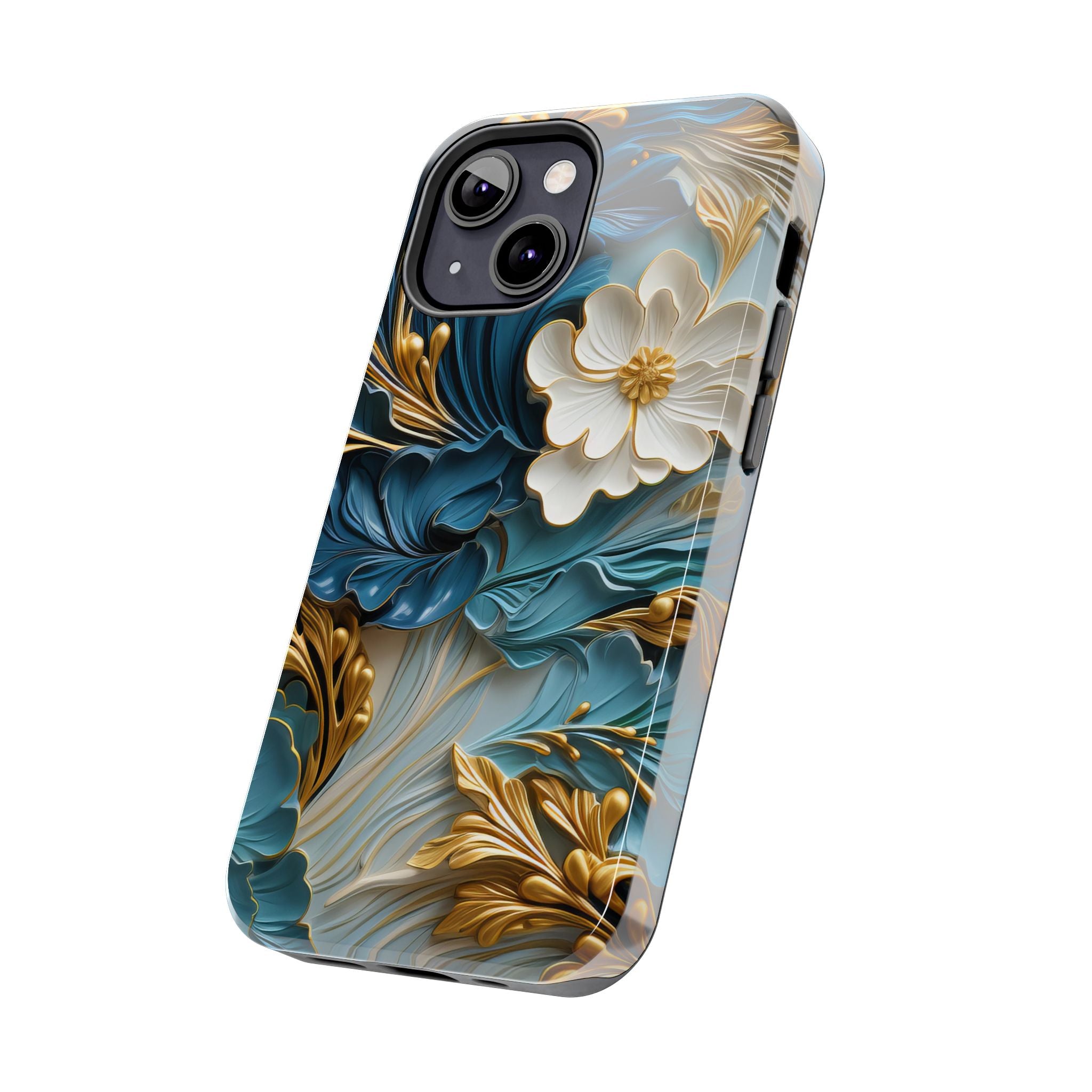 textured-art-nouveau-floral-tough-phone-case-cottagecore-iphone-case-unique-floral-phone-cover-vintage-style-iphone-case-prot