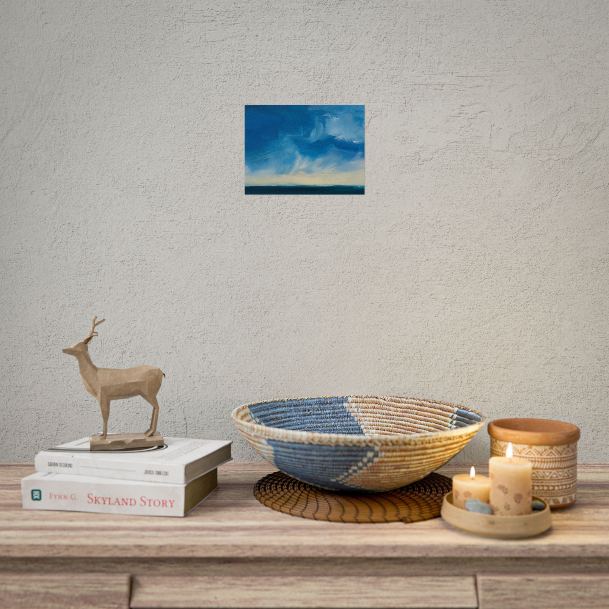 Blue Abstract Poster Print - Ocean and Sky, Home Decor, Office Wall Art, Gift for Art Lovers, Blue Room Decor, Abstract