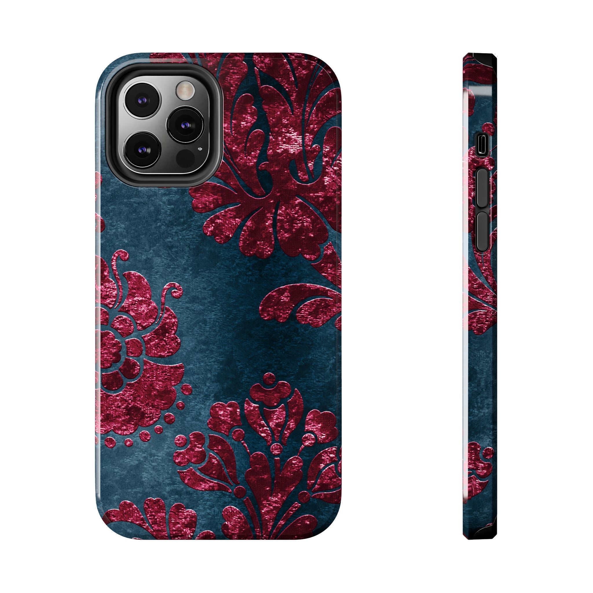 embossed-burgundy-velvet-tough-iphone-case-protective-iphone-cover-heavy-duty-iphone-case-rugged-phone-case-durable-smartphon