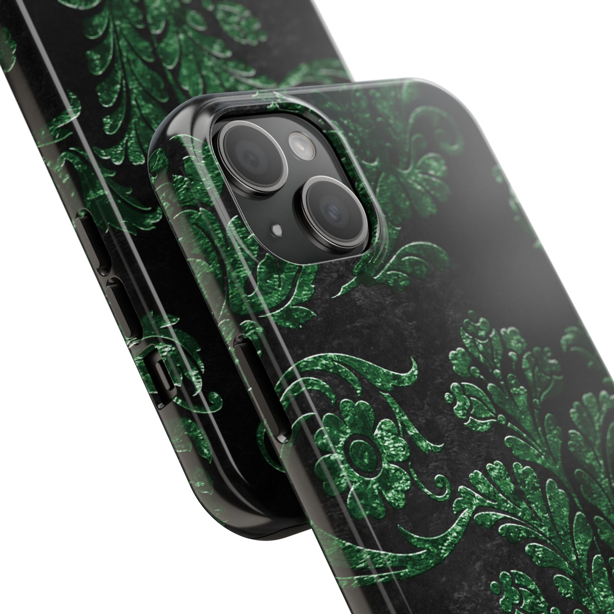embossed-emerald-velvet-tough-iphone-case-protective-iphone-cover-heavy-duty-iphone-case-rugged-phone-case-durable-smartphone