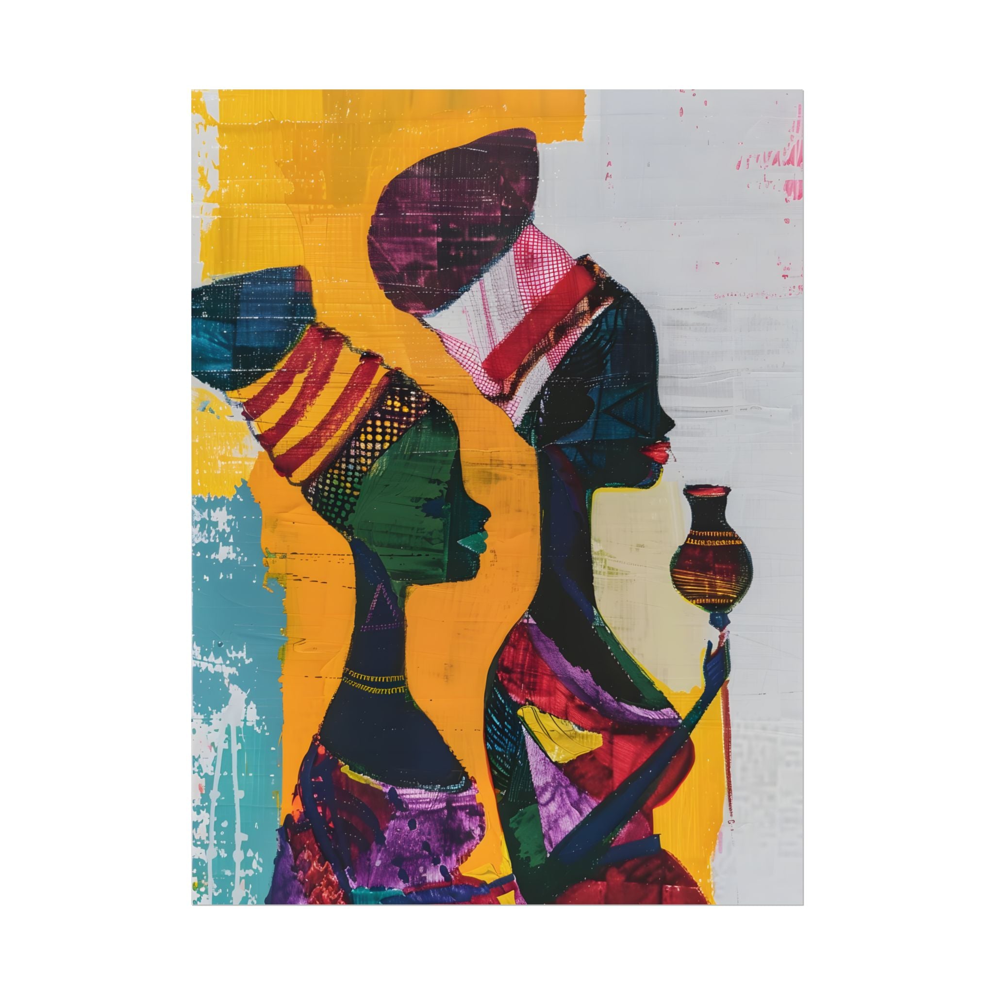 Traditional African Woman Poster Wall Art, African Portrait, Afrocentric, Tribal Home Art, Afro American Art, Ethnic Wall Decor