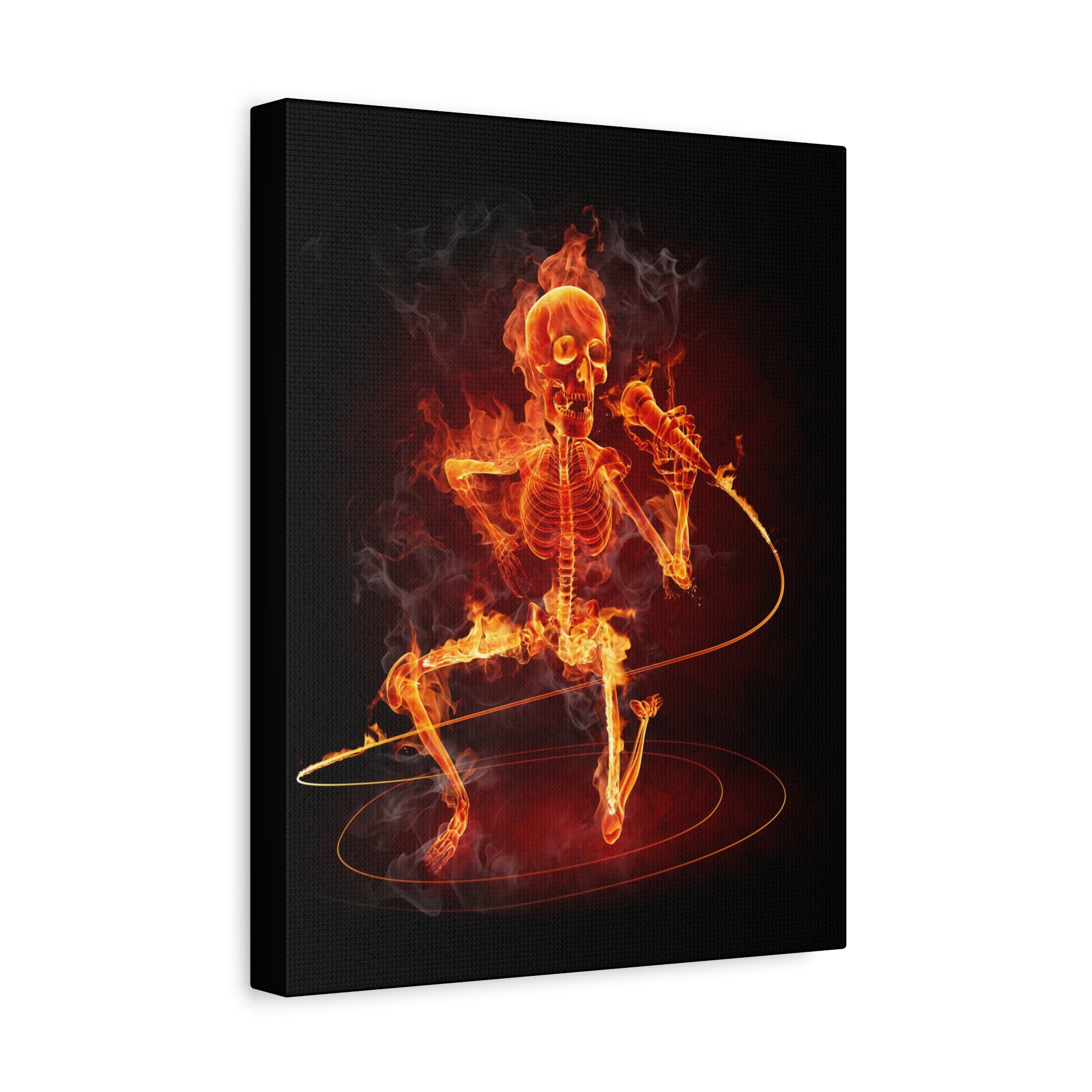canvas-print-music-microphone-bones-fire-skull-home-decor-living-room-decor-rockn-roll-decor