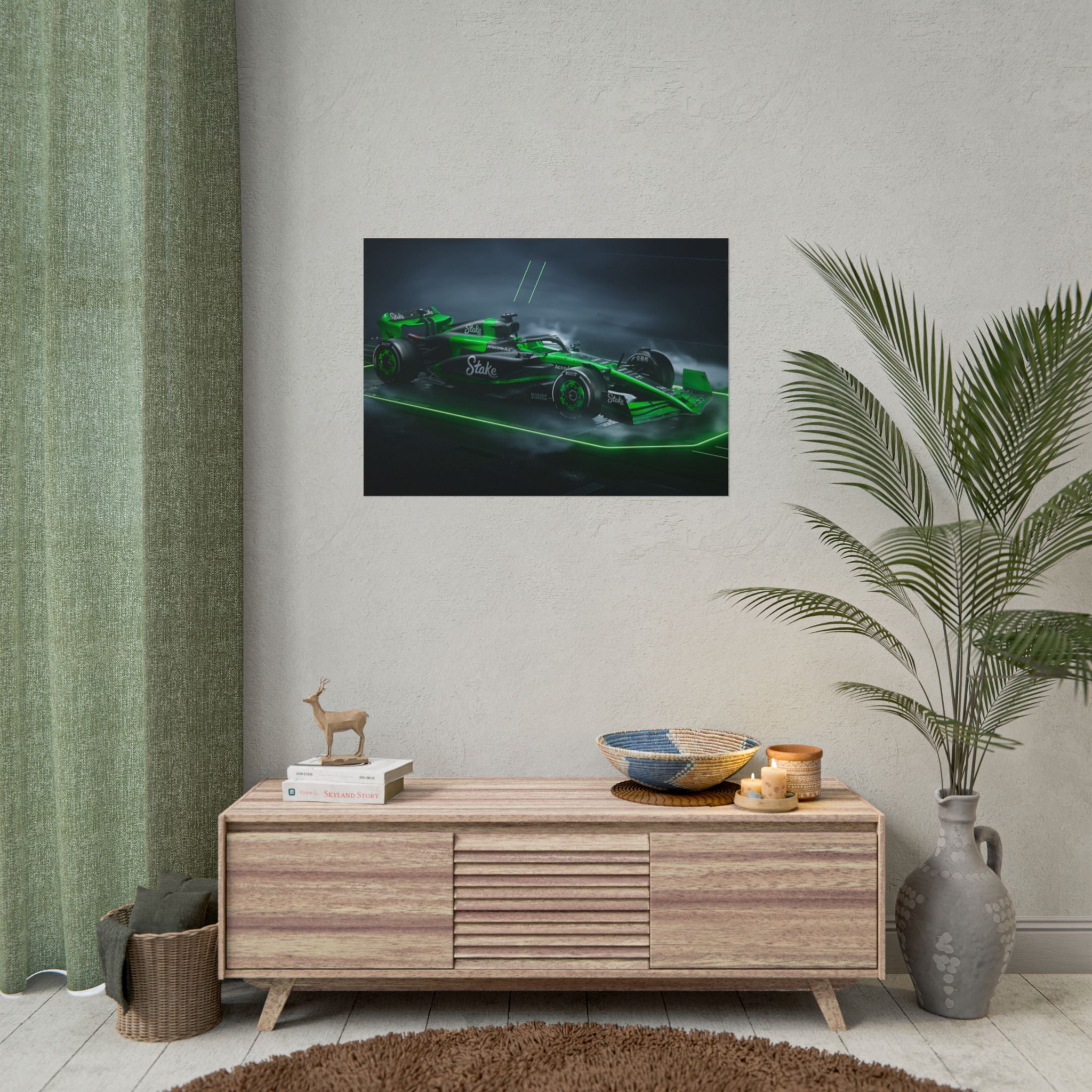 green-formula-1-car-poster-print-formula-one-cars-formula-1-gift-formula-1-poster-formula-1-wall-art-wall-decor-room-decor