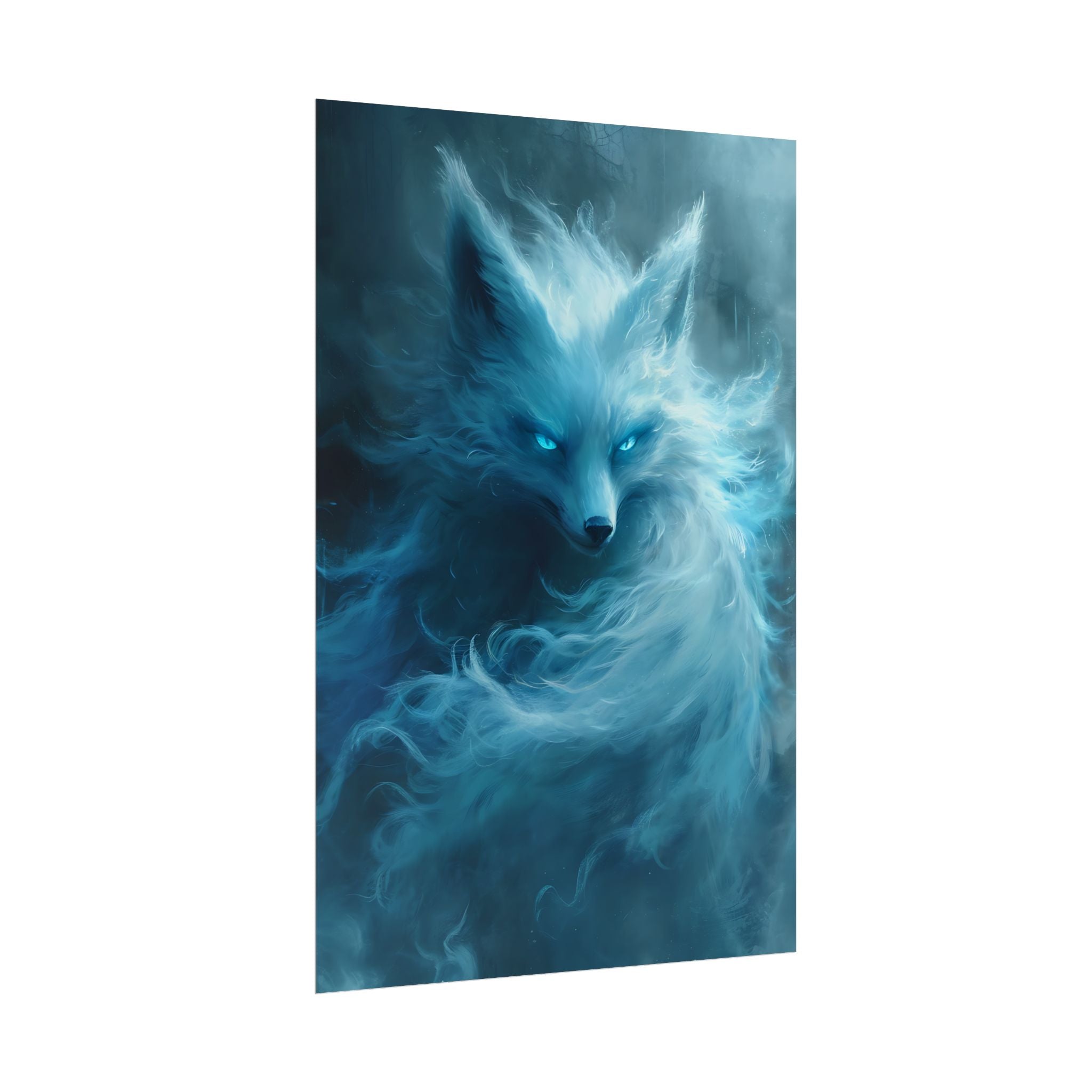 arctic-white-snow-fox-poster-print-fantasy-decor-wildlife-wall-art-home-decor-animal-lover-gift-anime-fantasy-gift