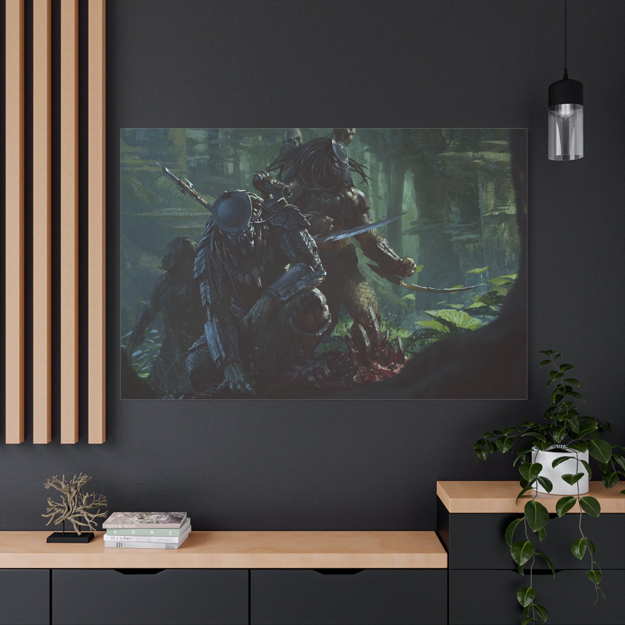 canvas-art-predator-alien-art-xenomorph-matte-canvas-print-stretched-wall-art-1-25-poster-sci-fi-home-decor