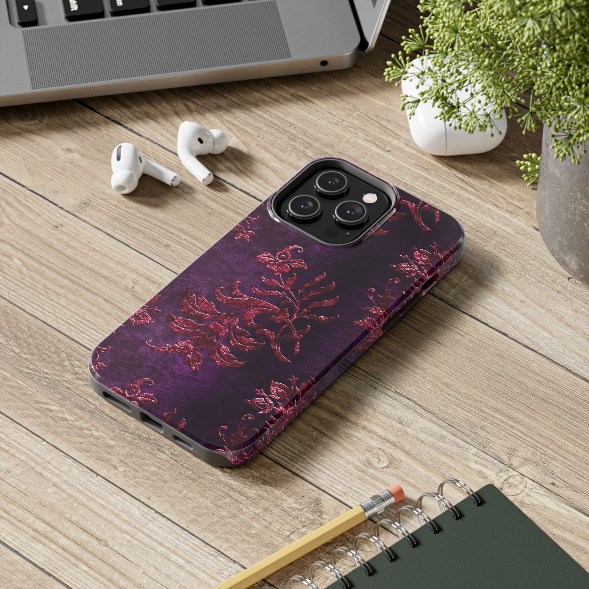 embossed-burgundy-velvet-tough-iphone-case-protective-iphone-cover-heavy-duty-iphone-case-rugged-phone-case-durable-smartphon