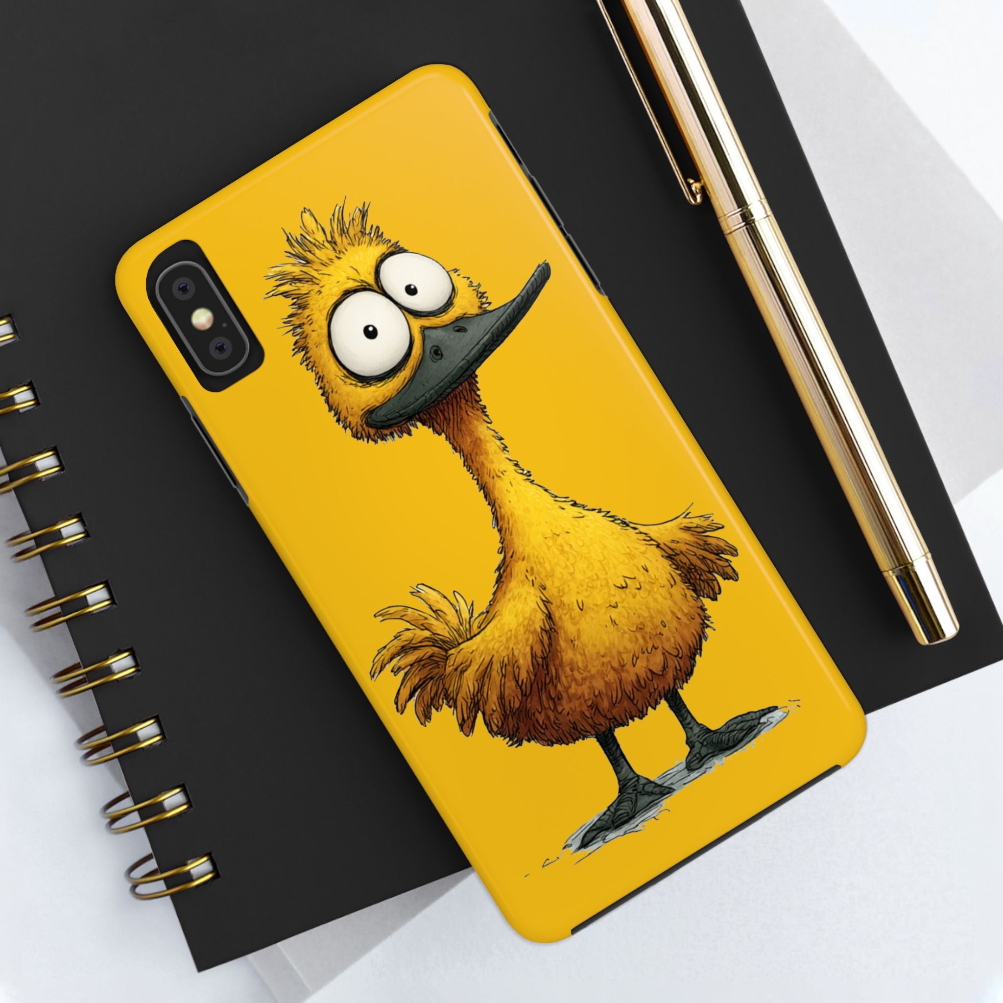 Quirky Funny Duck iPhone Tough Case - Kawaii Animal Phone Cover - Protective Phone Cover - Yellow iPhone Case