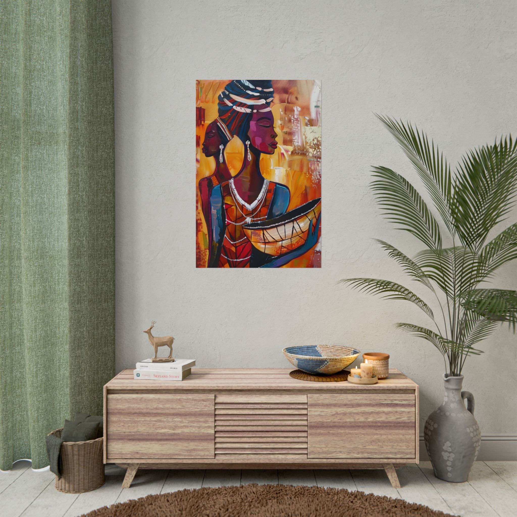 traditional-african-woman-poster-print-african-portrait-afrocentric-home-wall-decor-tribal-art-african-american-art-ethnic-wa