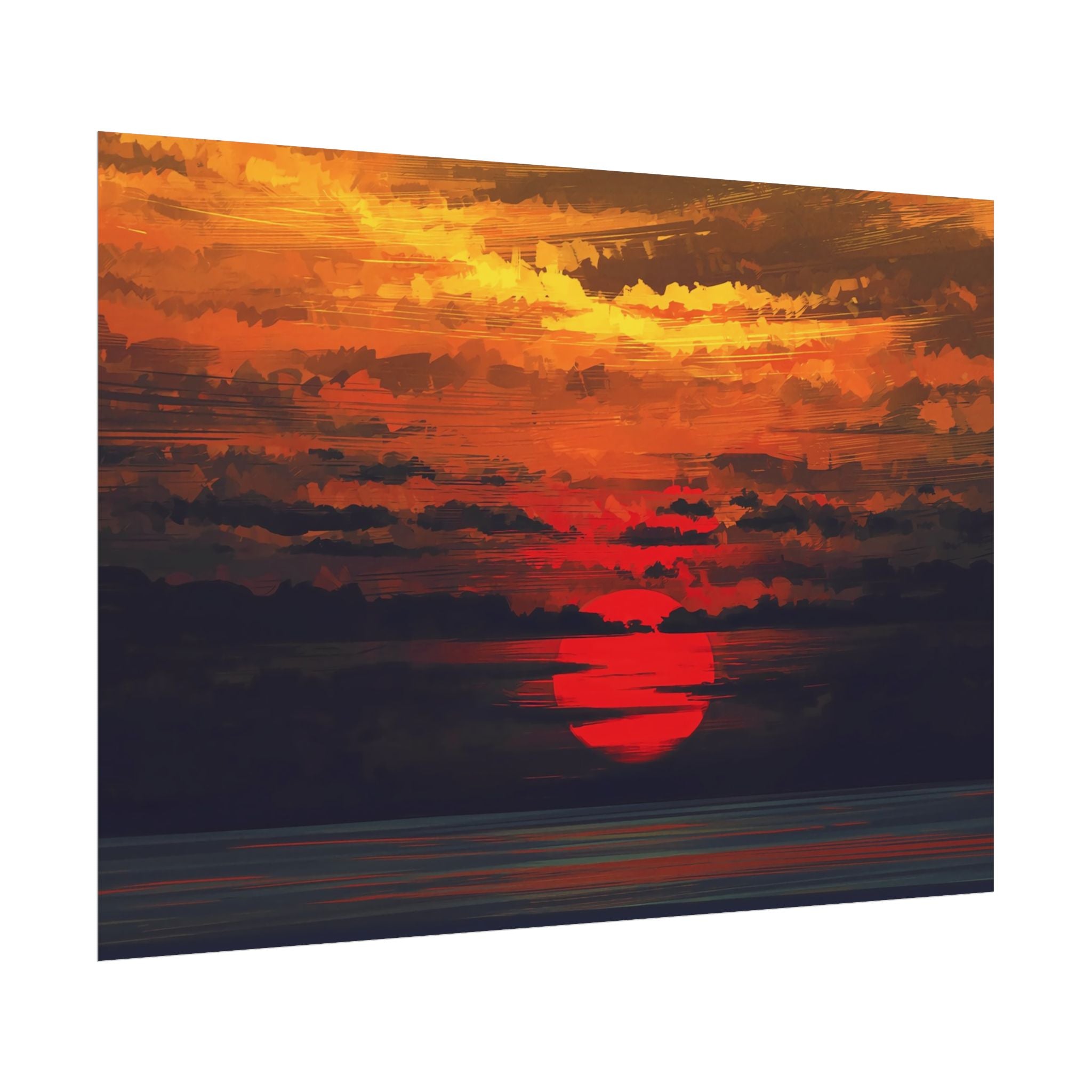 red-sunset-landscape-poster-print-cozy-home-decor-living-room-decor-farm-house-wall-decor-house-warming-gift