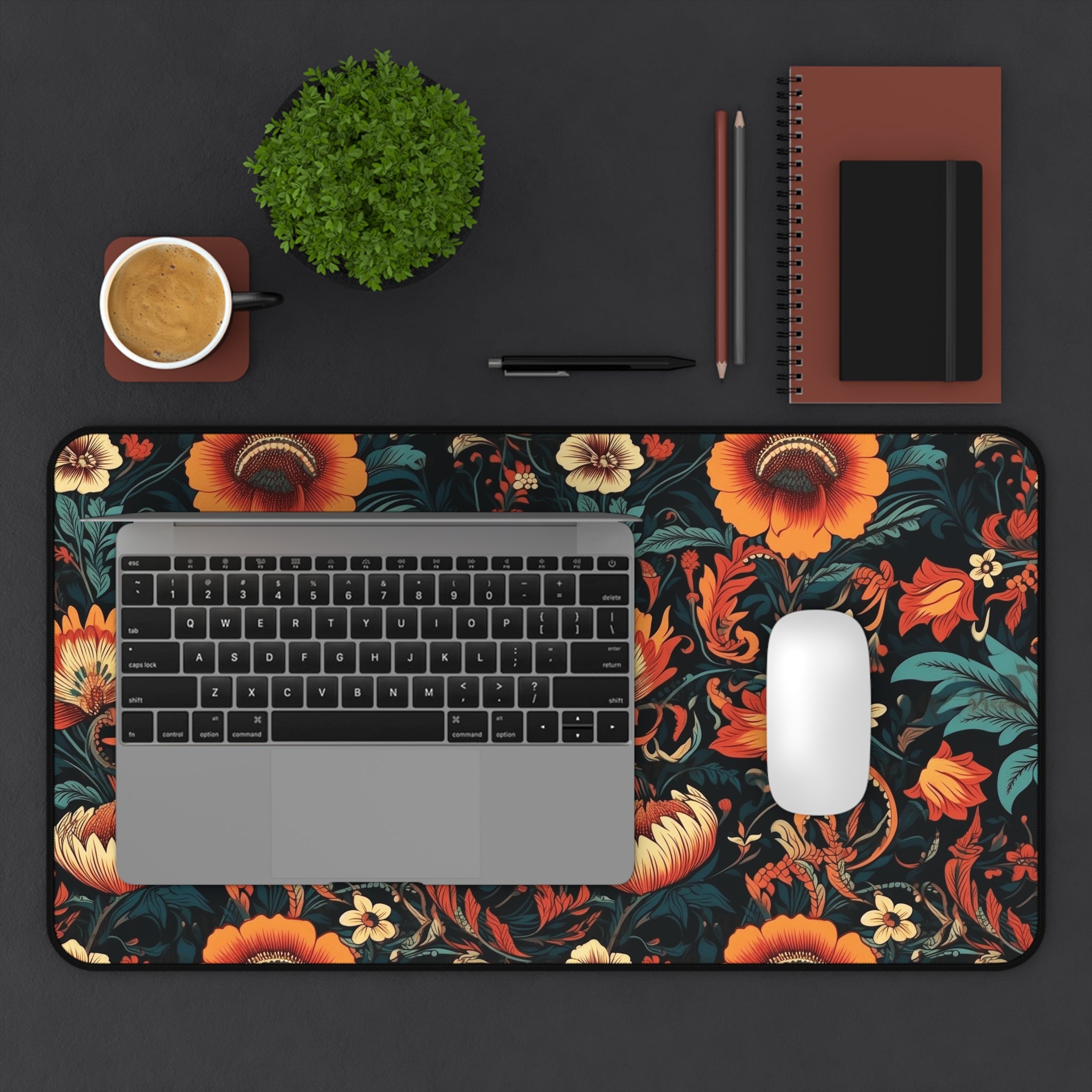 retro-orange-flowers-cottagecore-desk-mat-floral-mouse-pad-farmhouse-style-office-decor-shabby-chic-workspace-decor-large-gam