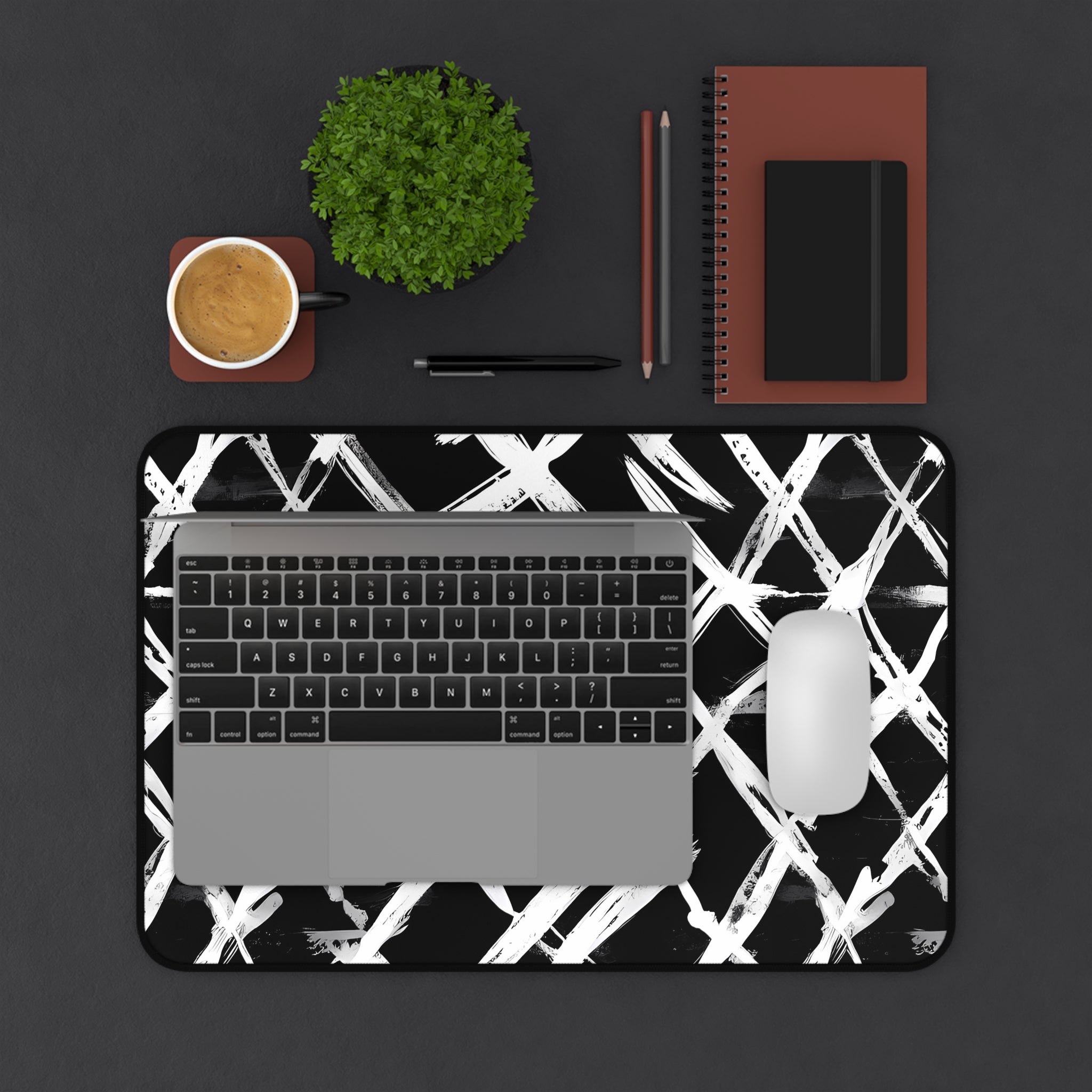 monochrome-mouse-pad-stylish-black-and-white-desk-mat-sleek-black-and-white-desk-pad-modern-minimalist-mouse-pad