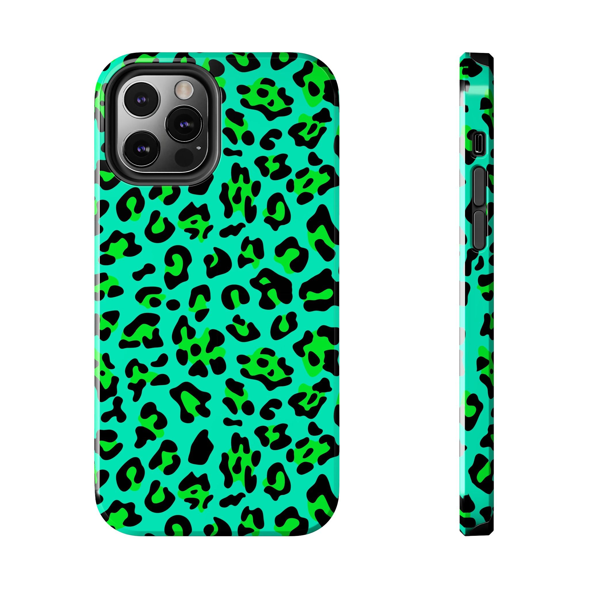 neon-green-teal-leopard-iphone-tough-case-stylish-phone-cover-protective-cellphone-case-trendy-smartphone-accessory-gift-for-