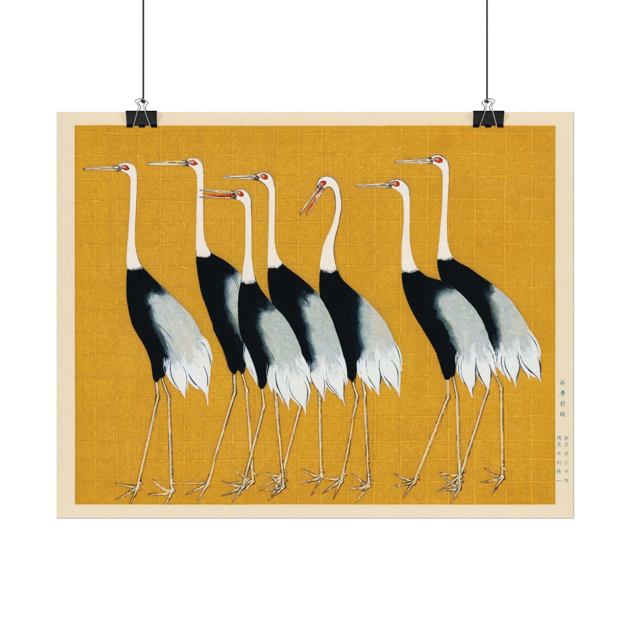 Japanese Red Crown Crane Poster Wall Art, Home Decor, Housewarming Gift, Poster Print, Japanese Poster Wall Decor