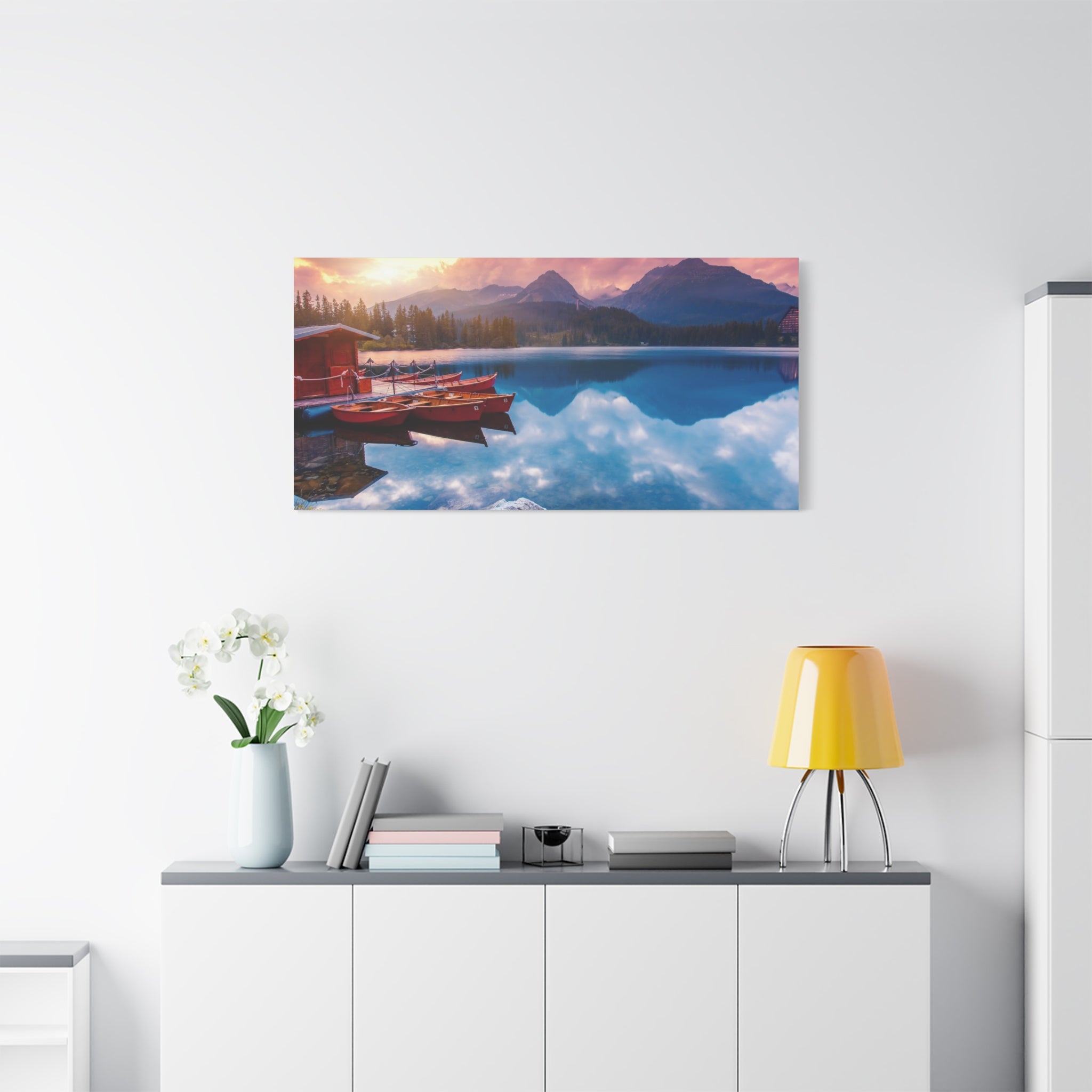 canvas-print-nature-sunrise-wall-art-lake-mountain-scenery-decor-stretched-matte-canvas-mountain-decor-home-decor-nature-wall