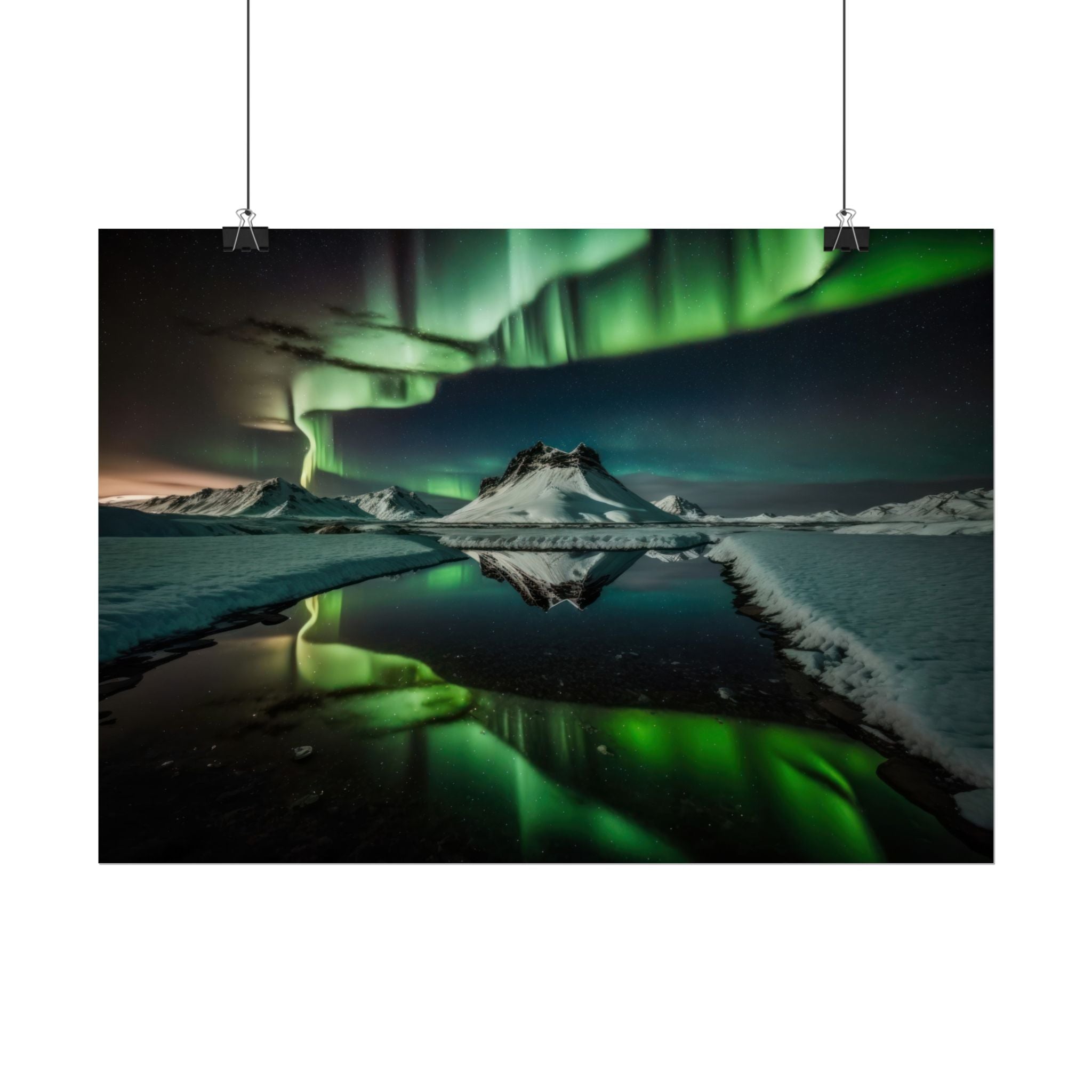 Aurora Borealis Poster Wall Art Print, Scenery Northern Lights,  Home Decor, Starry Night Photography, Housewarming Gifts