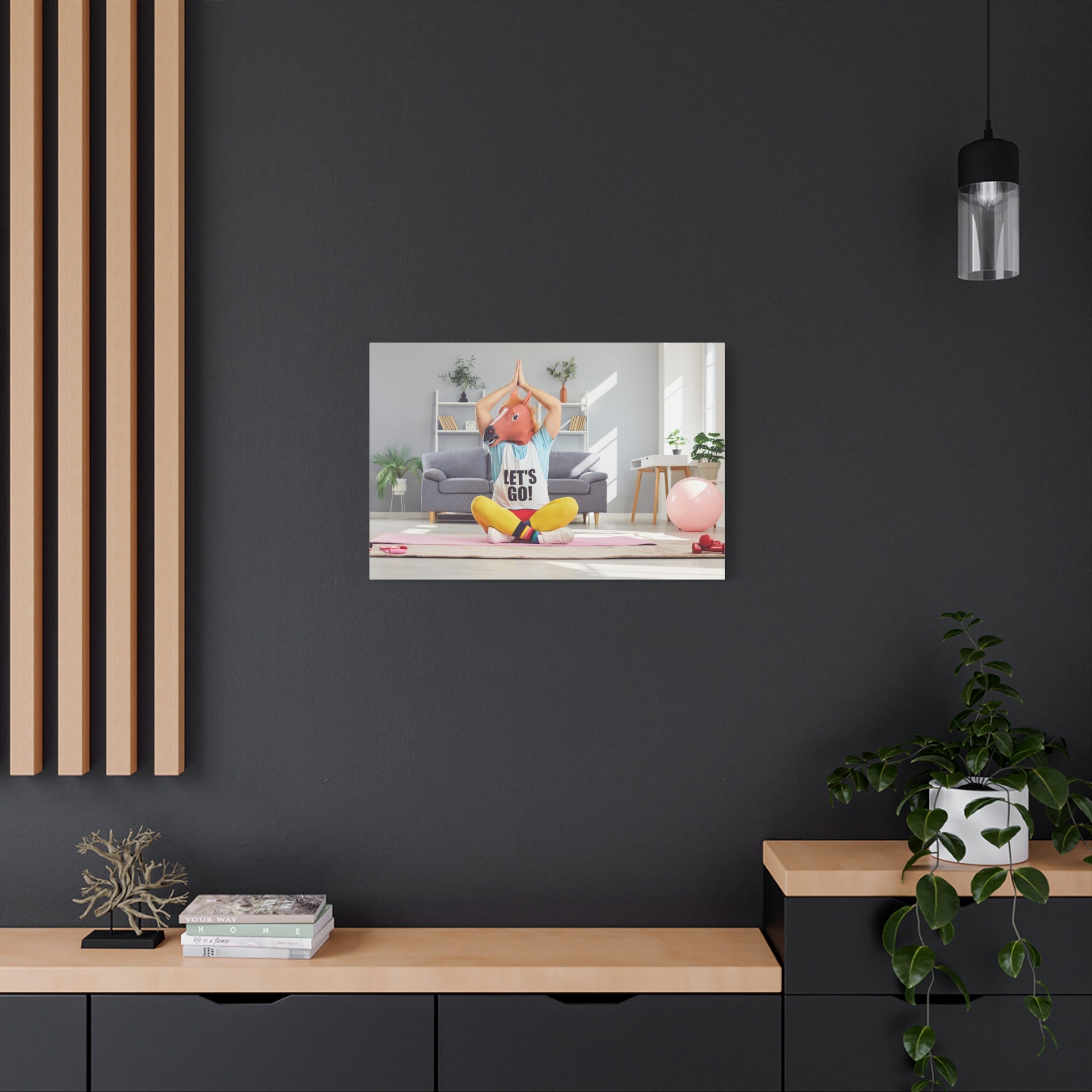 yoga-canvas-funny-horse-mask-matte-wall-art-stretched-decoration-home-decor-gift-poster-print-artwork