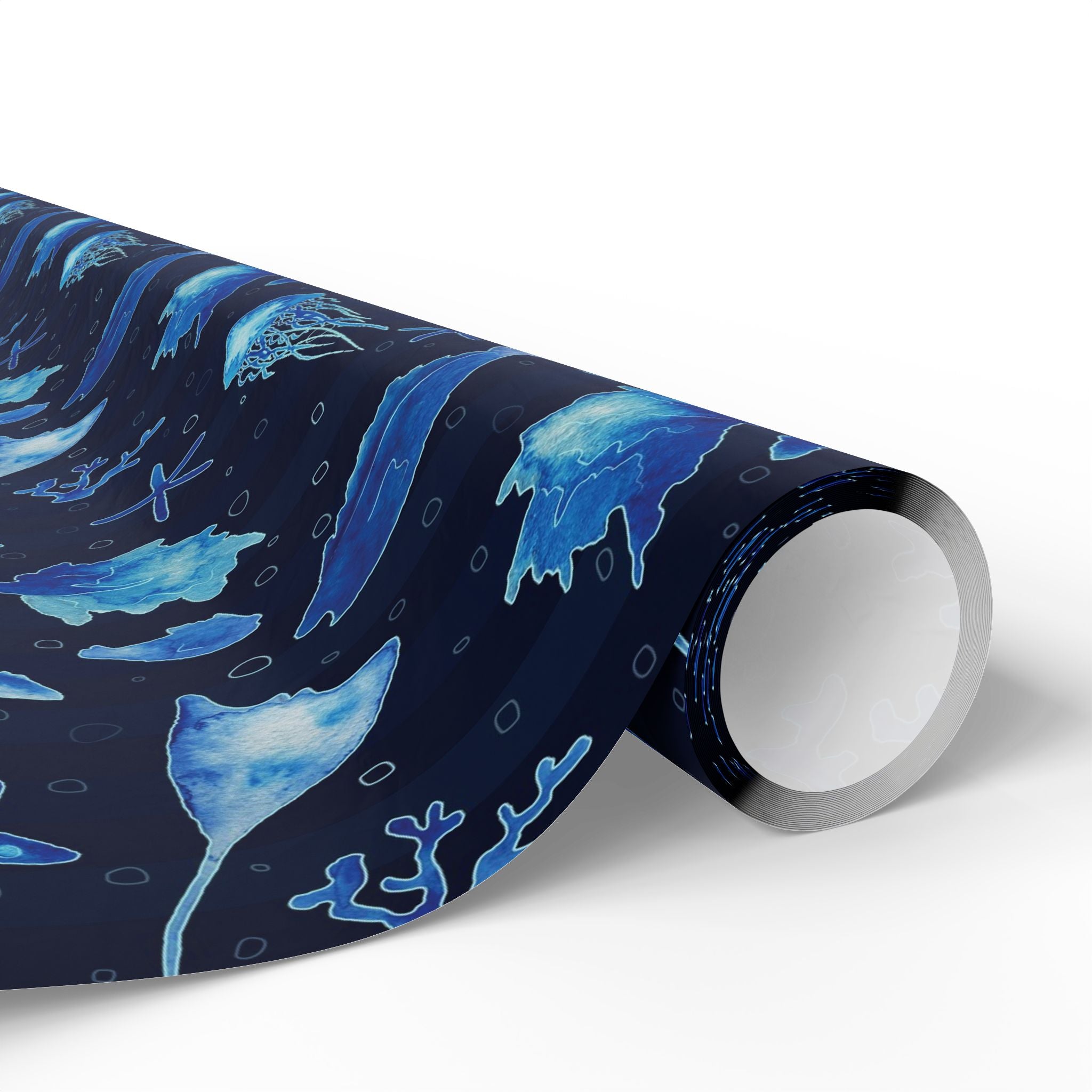 ocean-blue-wrapping-papers-sea-fish-medusa-watercolor-gift-wrap-underwater-theme-party-supplies-gift-wrapping-sheets-nautical