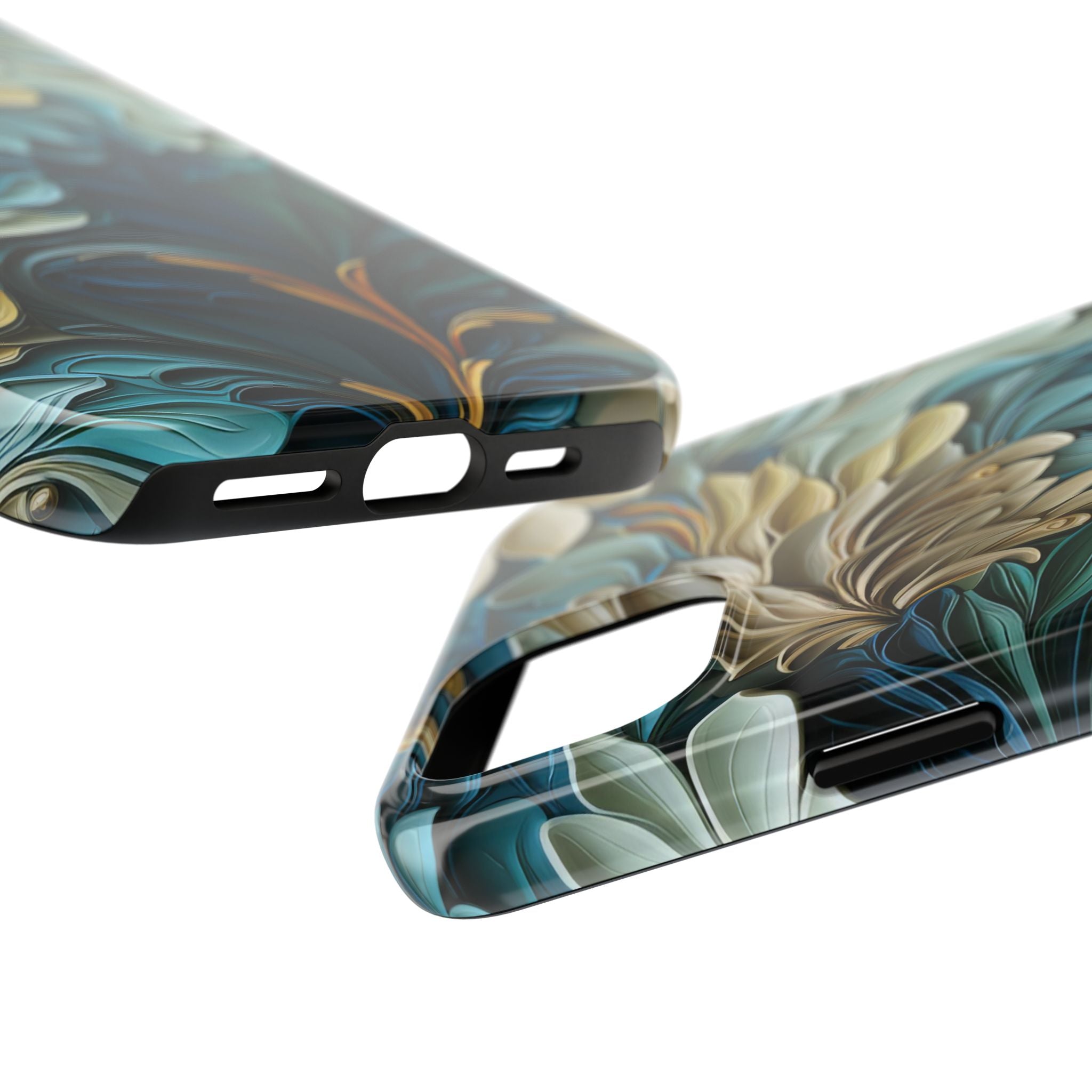 textured-art-nouveau-floral-tough-phone-case-cottagecore-iphone-case-unique-floral-phone-cover-vintage-style-iphone-case-prot