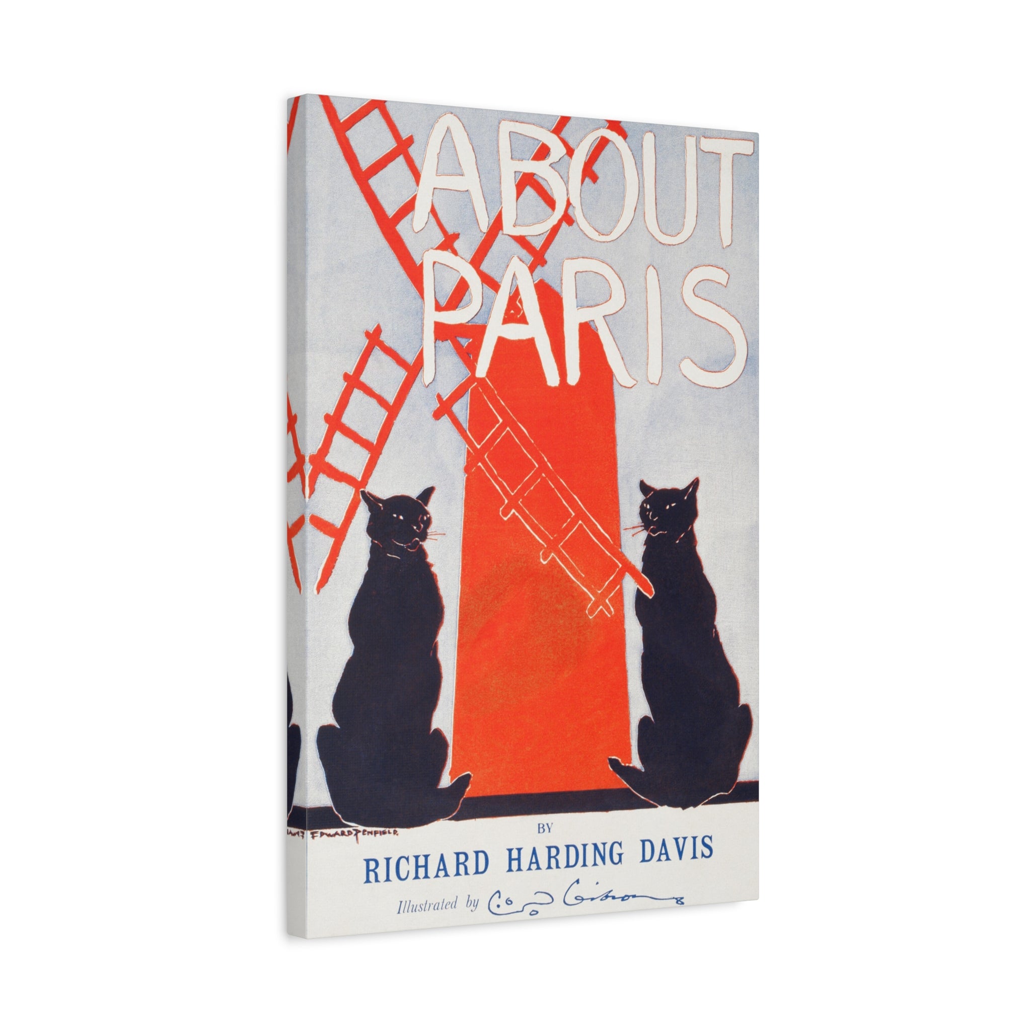 canvas-print-paris-decor-by-edward-penfield-matte-stretched-canvas-black-cats-living-room-home-decor-parisian-illustration