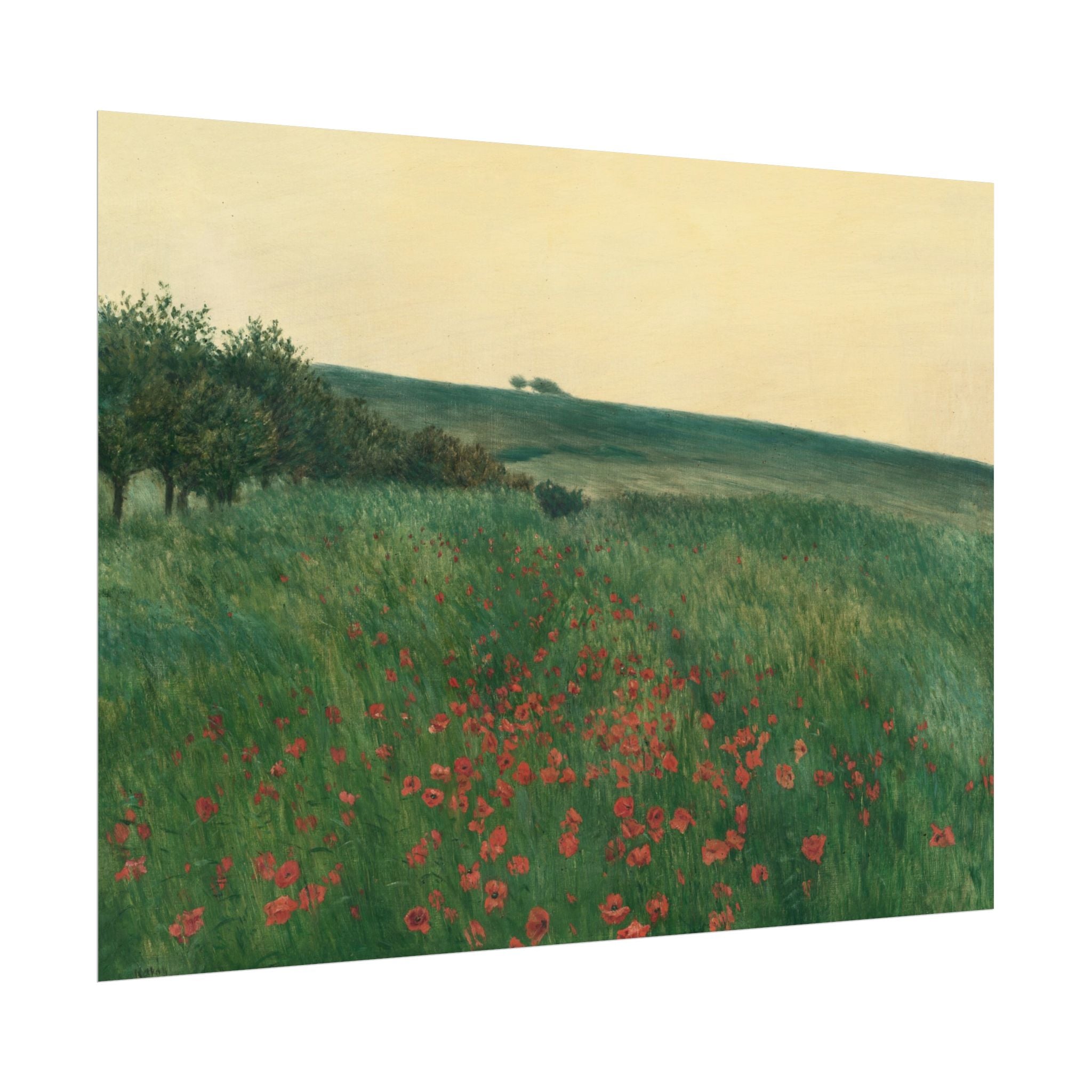 Frantisek Kavan, Fields Poster Print, Fields Landscape Painting, Red Poppies, Rustic Canvas Wall Art, Farmhouse Wall Decor