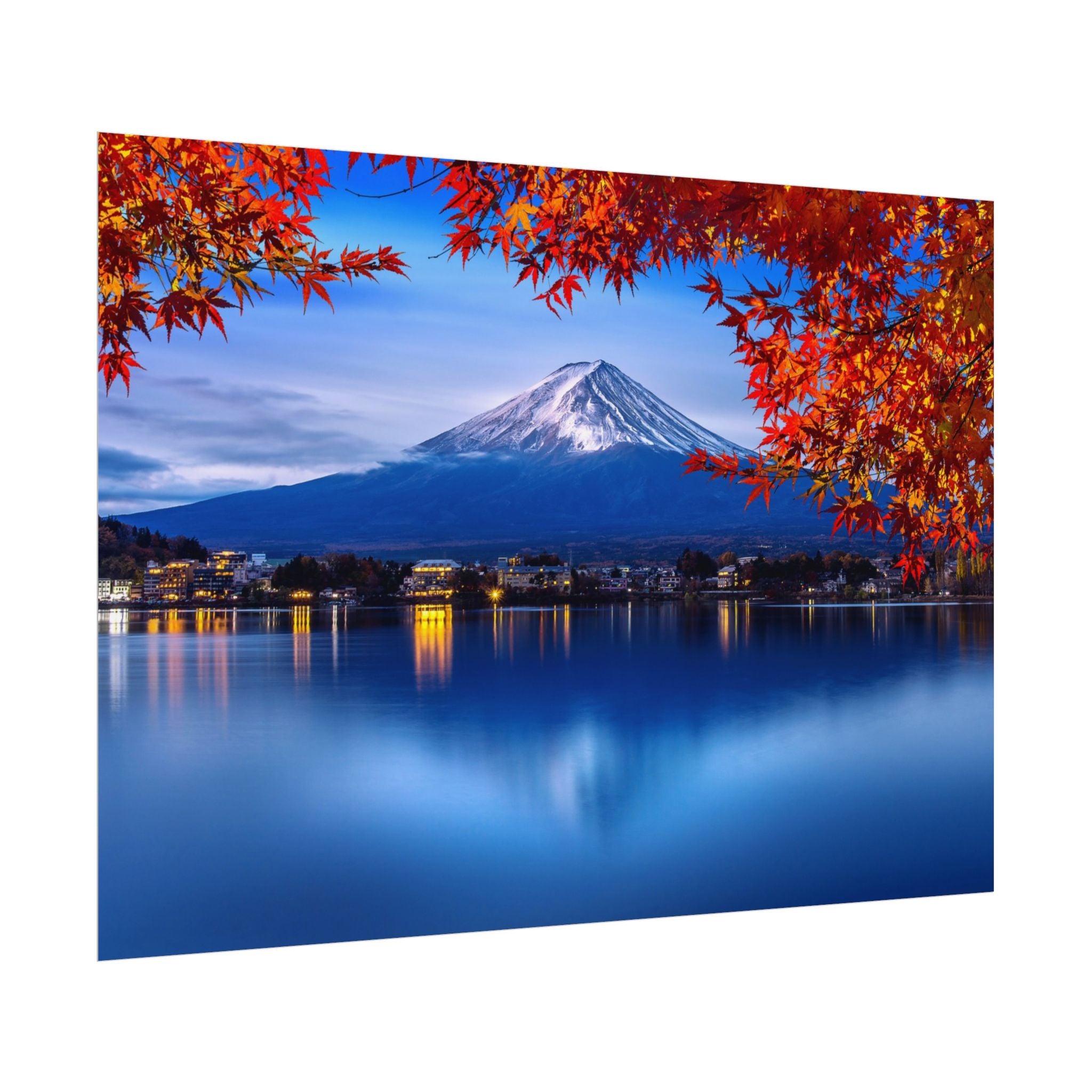 Mount Fuji Poster Wall Art, Japan Nature Park, Autumn Lake Print, Poster Art, Home Decor, Gift, Living Room Decor, Japanese Home Decor