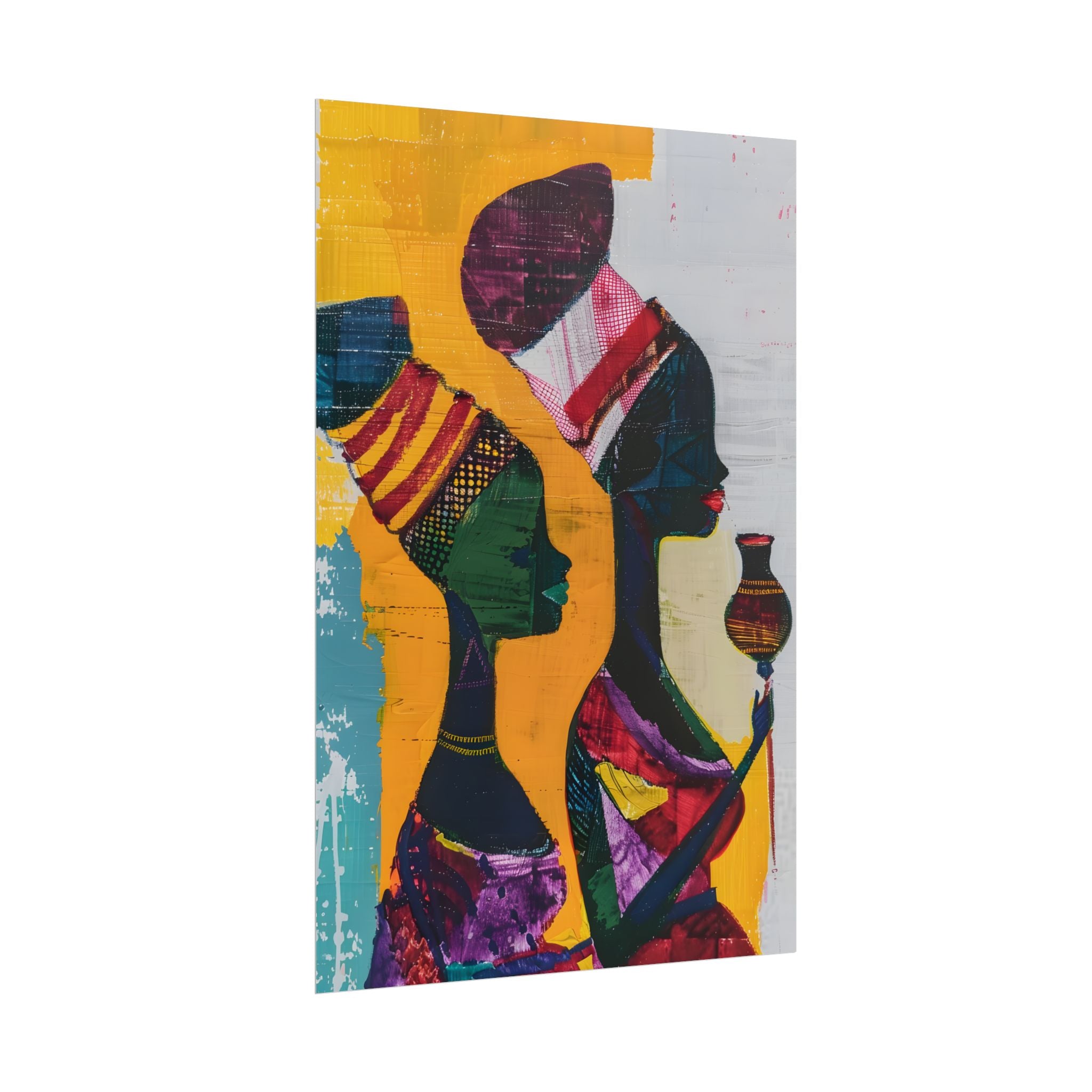 Traditional African Woman Poster Wall Art, African Portrait, Afrocentric, Tribal Home Art, Afro American Art, Ethnic Wall Decor