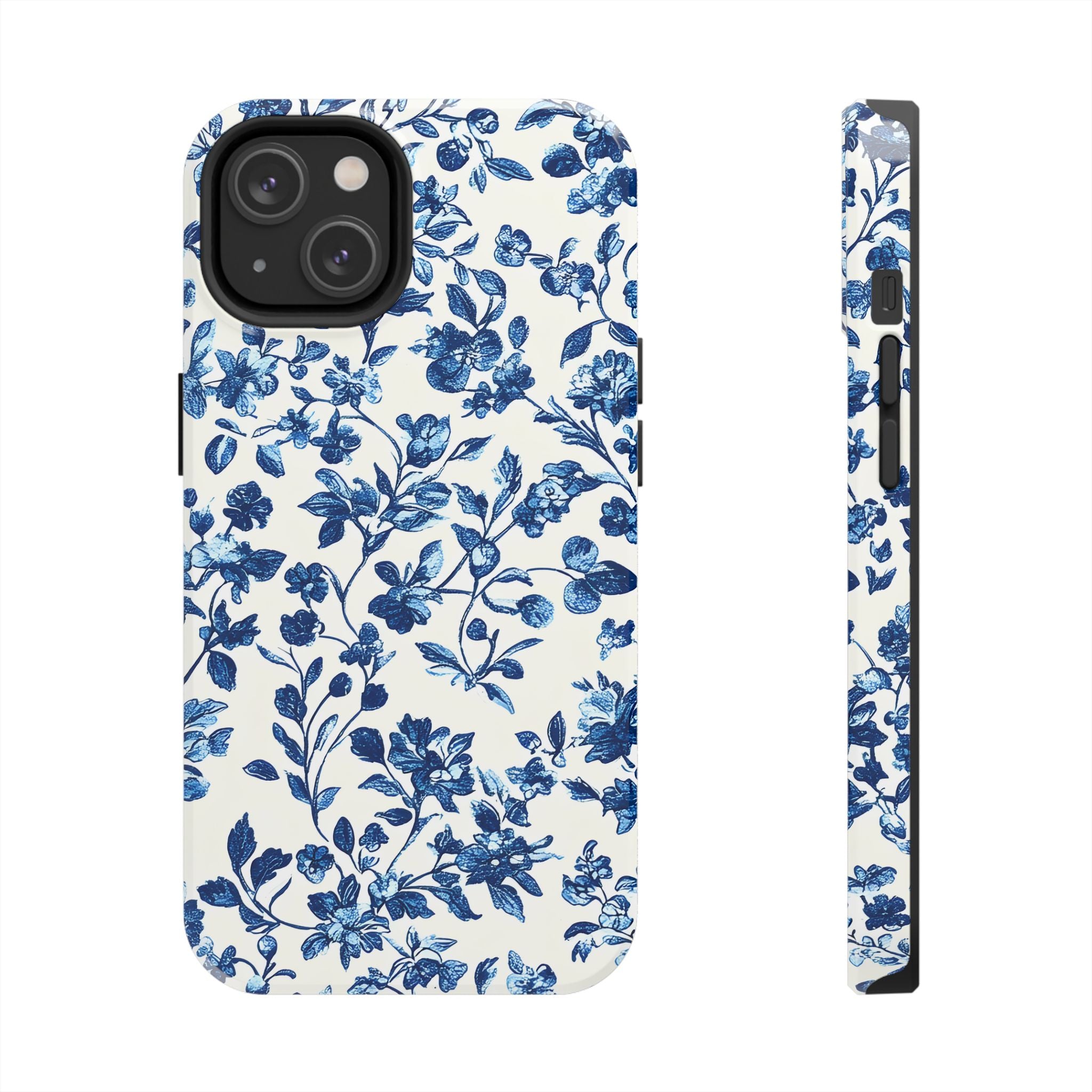french-toile-floral-tough-phone-case-blue-phone-cover-protective-iphone-case-hard-shell-cellphone-case-vintage-design-phone-c